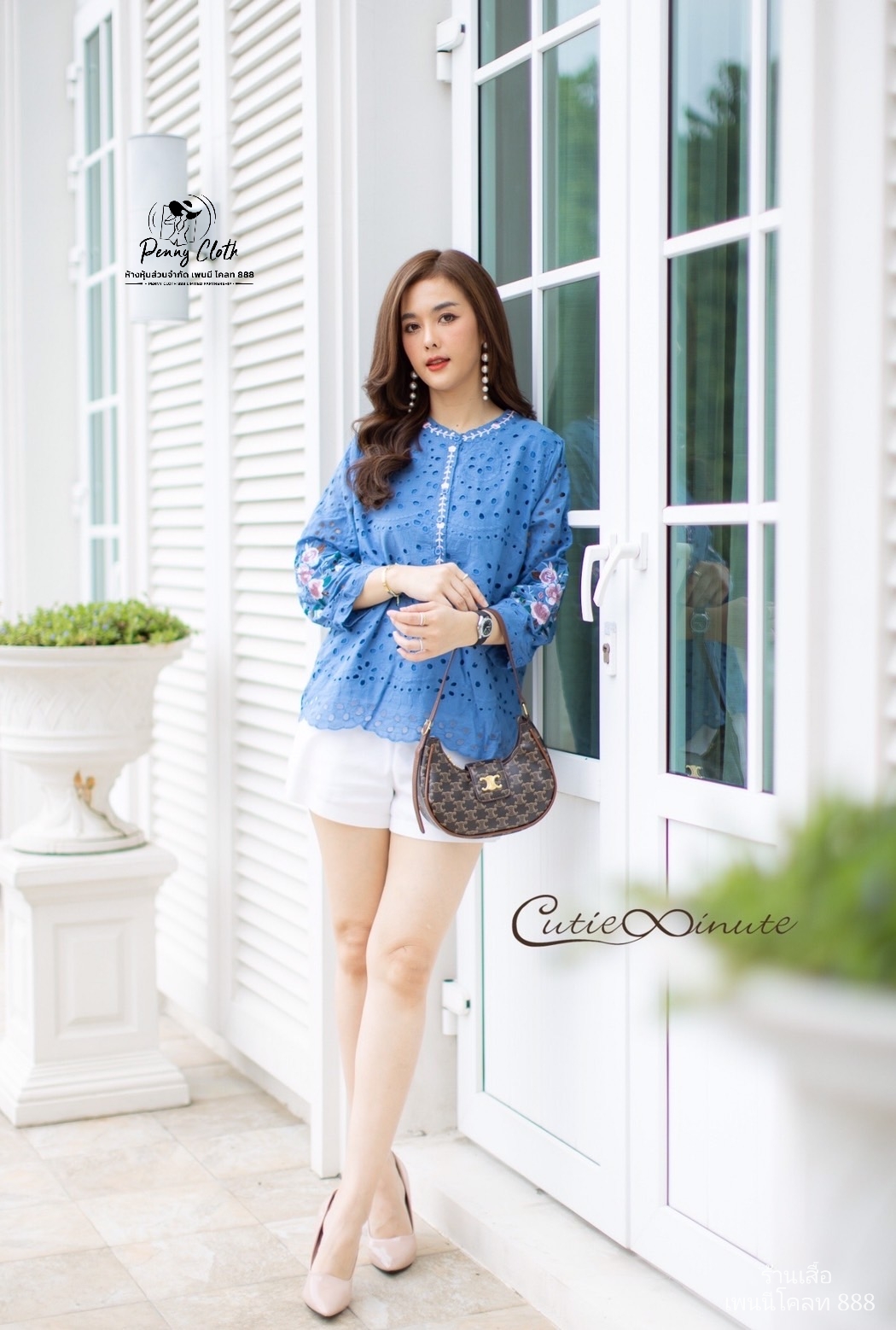 P10A เสื้อผ้าฝ้ายญี่ปุ่น งานปักฉลุ งานปักดอกไม้ มีซับใน ขนาดอก 44 นิ้ว สีฟ้า ชมพู เขียว ขาว ดำ