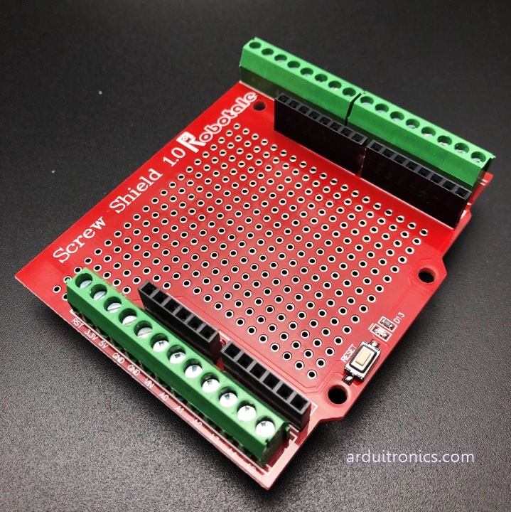 Proto Screw Shield-Assembled (Arduino Compatible) Red PCB