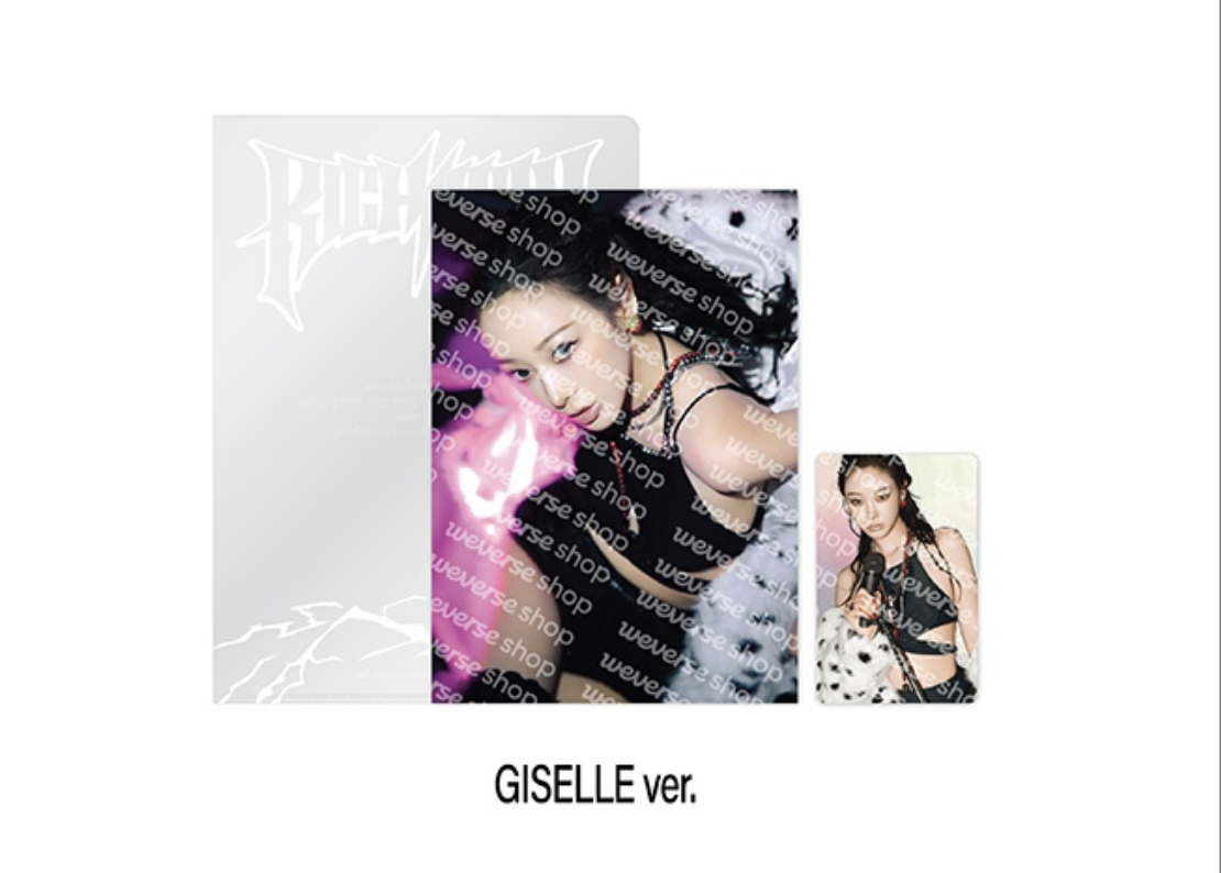 aespa -aespa WEEK RichMan POP-UP OFFICIAL MD ONLINE -POSTCARD + HOLOGRAM PHOTO CARD SET แบบ Giselle