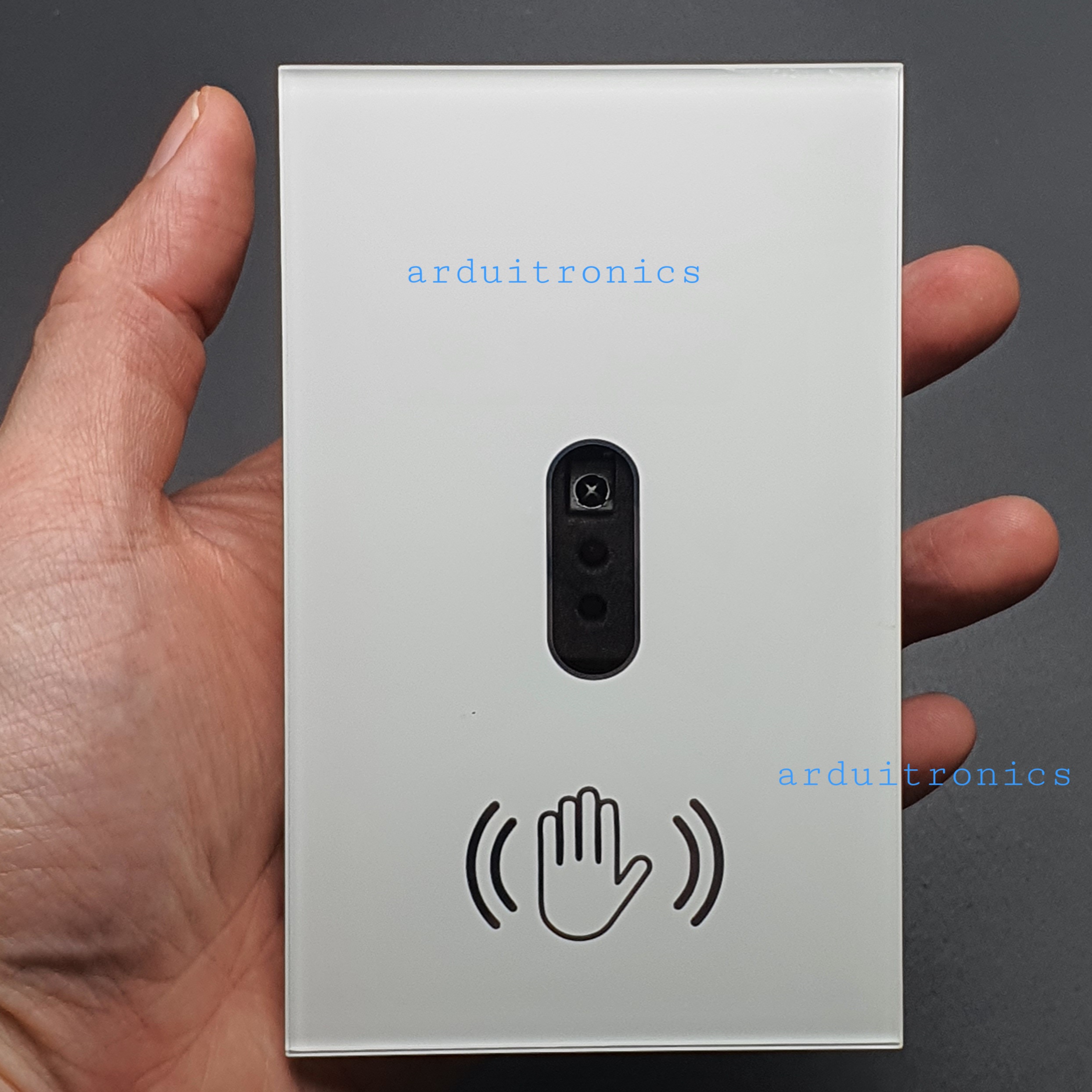 สวิตช์ไฟติดผนังเซ็นเซอร์อินฟราเรด,แผงหน้าจอกระจกเปิดปิดมาตรฐาน US 110V 220V 10A ไฟฟ้าไม่ต้องสัมผัส