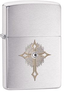 Zippo 28804 Brushed ChromeSwarovski crystal