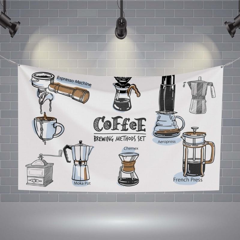 ป้ายผ้า กาแฟ (มีของแถม) ผ้าพิมพ์ลาย ทนแดด ทนฝน แบรนด์ไทย รับประกัน