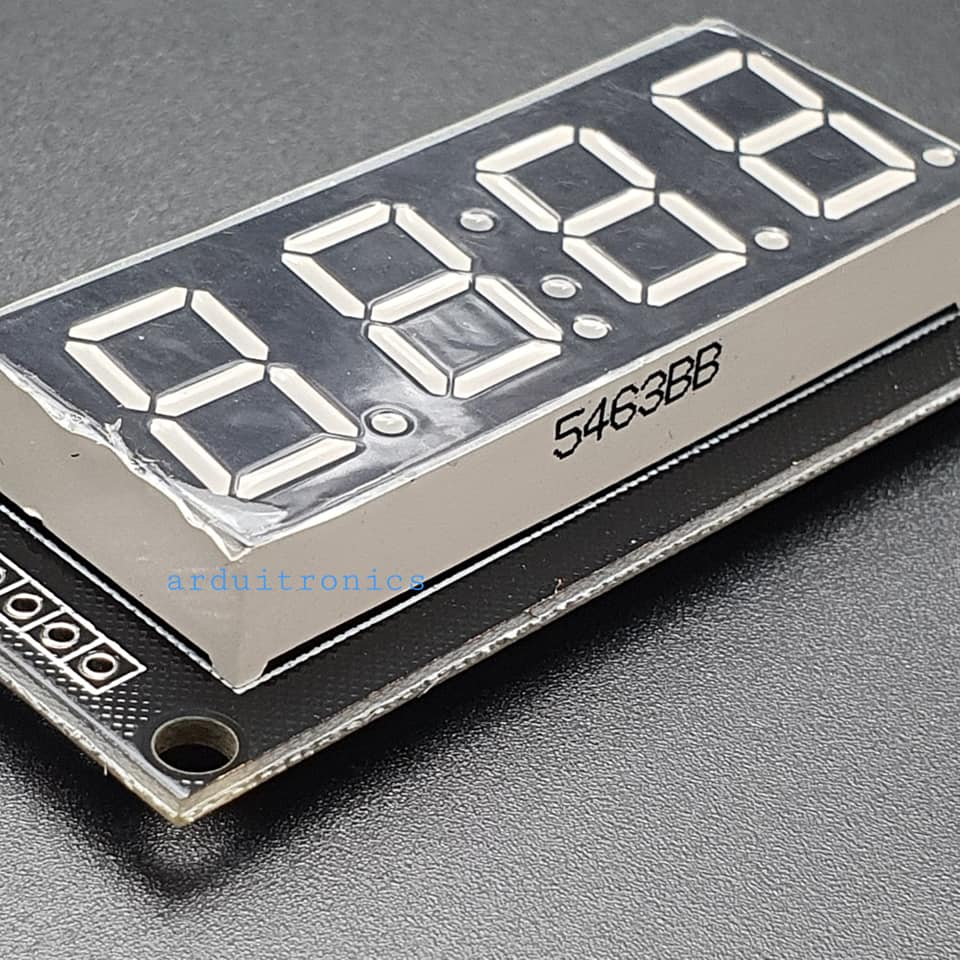 โมดูลแสดงค่าตัวเลข 4 หลัก สีน้ำเงิน 7 Segment 4 Digit TM1637 Module Size 0.56" (5643BB Common Anode)