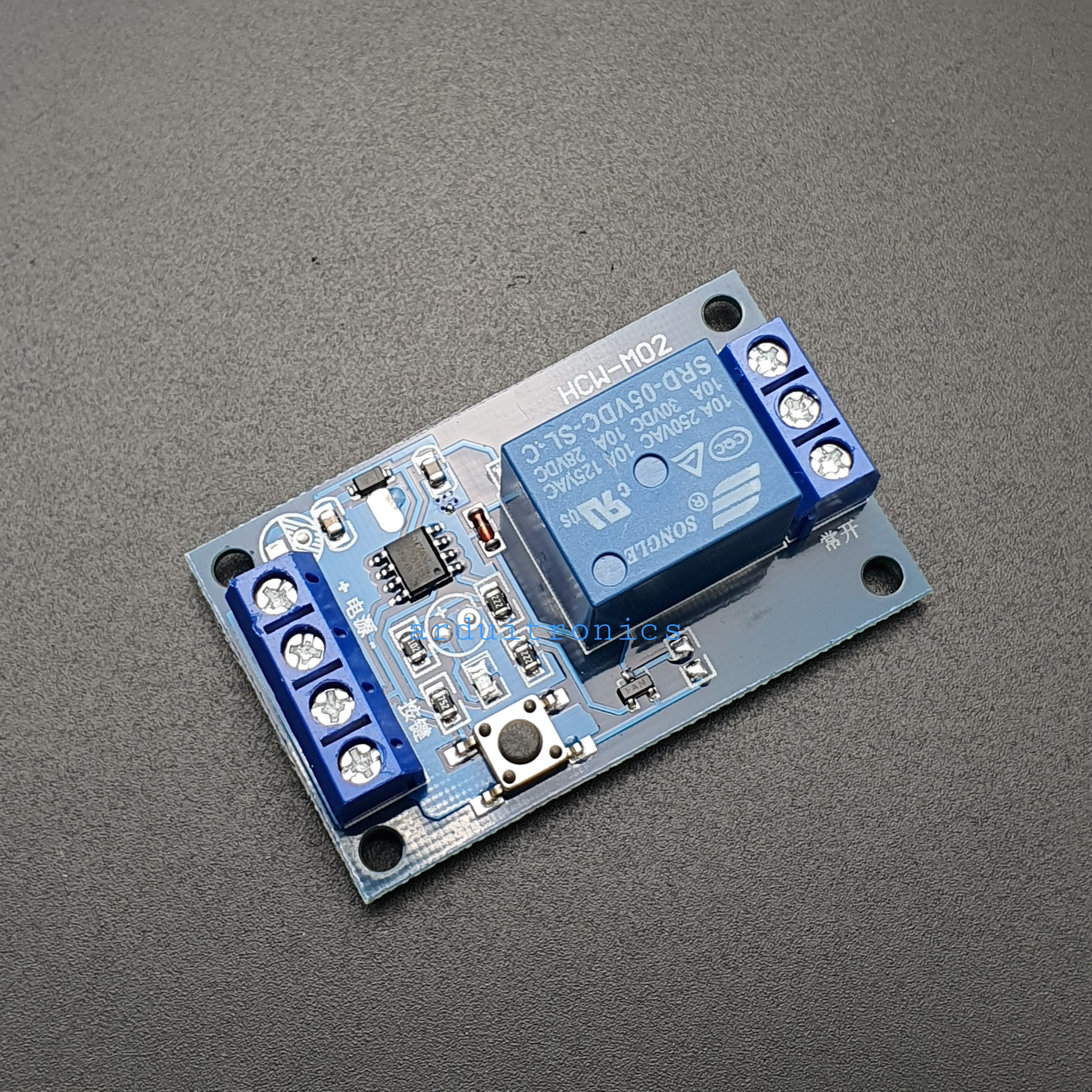 1 Channel Relay Module 5V 10A with on-off Switch ( HCW-M02 ) รีเลย์โมดูล 5V 10A พร้อมสวิทช์เปิด/ปิด