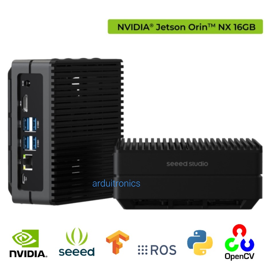 reComputer J4012-Edge AI Device with NVIDIA Jetson Orin™ NX 16GB module, 4xUSB 3.2, M.2 Key E & Key M Slot, Aluminum case, Pre-installed Jetpack System with NVIDIA JetPack™ on 128GB NVMe SSD - Seeed Nvidia