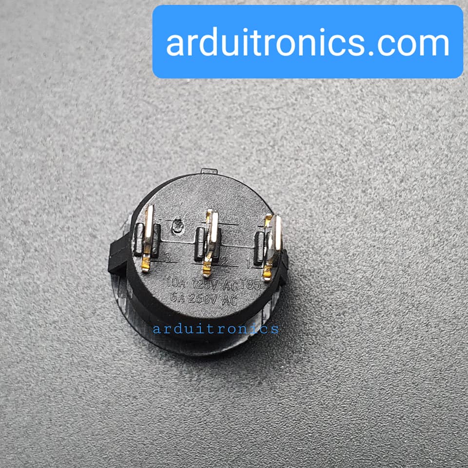 สวิตช์ไฟเปิด/ปิด KCD1 Rocker Switch Round 20mm 6A 250V 3 ขา On/Off - สีดำ
