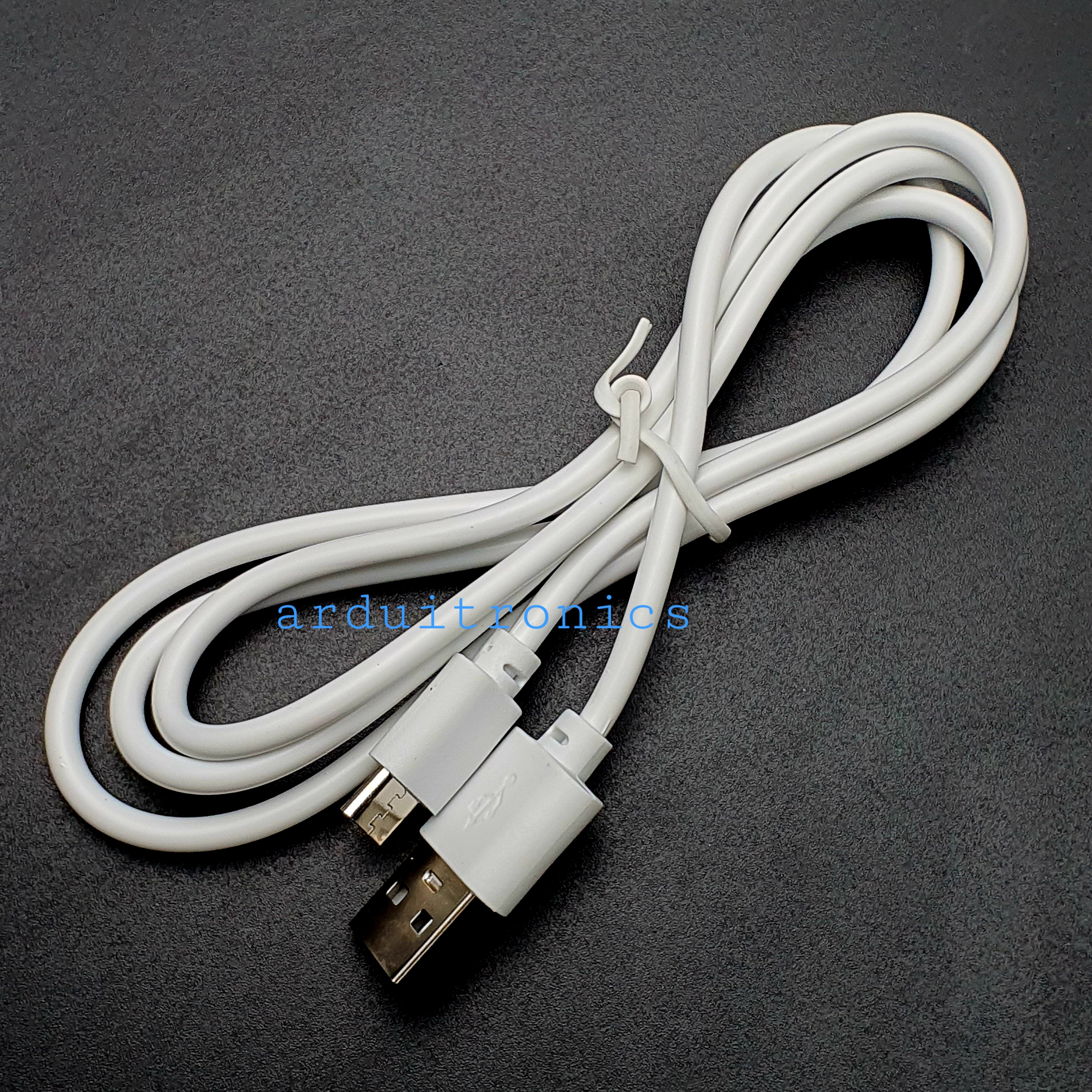 Micro USB Cable สายชาร์จ Data Cable สีขาว หัวยาว 6มม สายยาว1เมตร