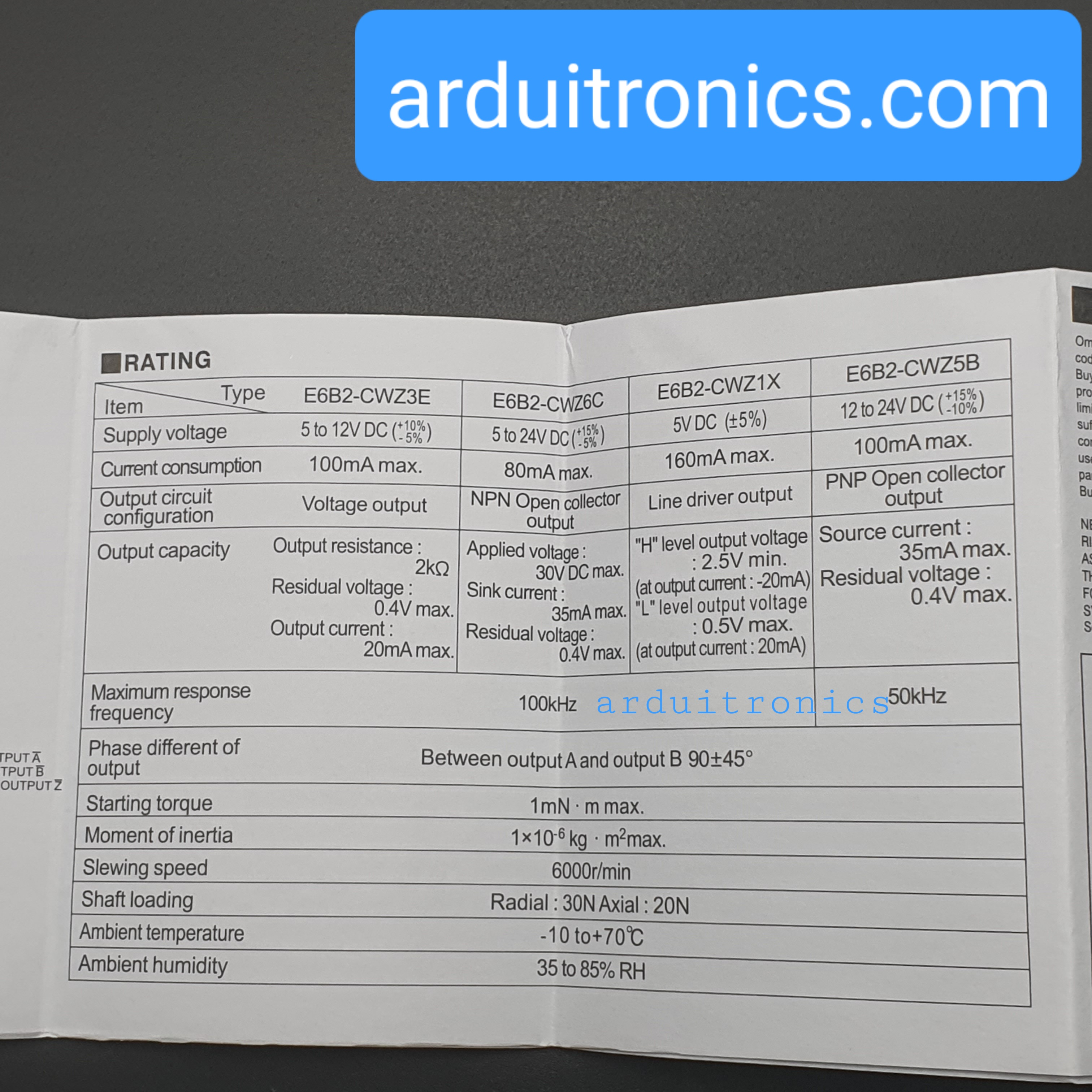 Rotary Incremental Encoder E6B2-CWZ6C 1000 P/R DC5-24V (made in China)
