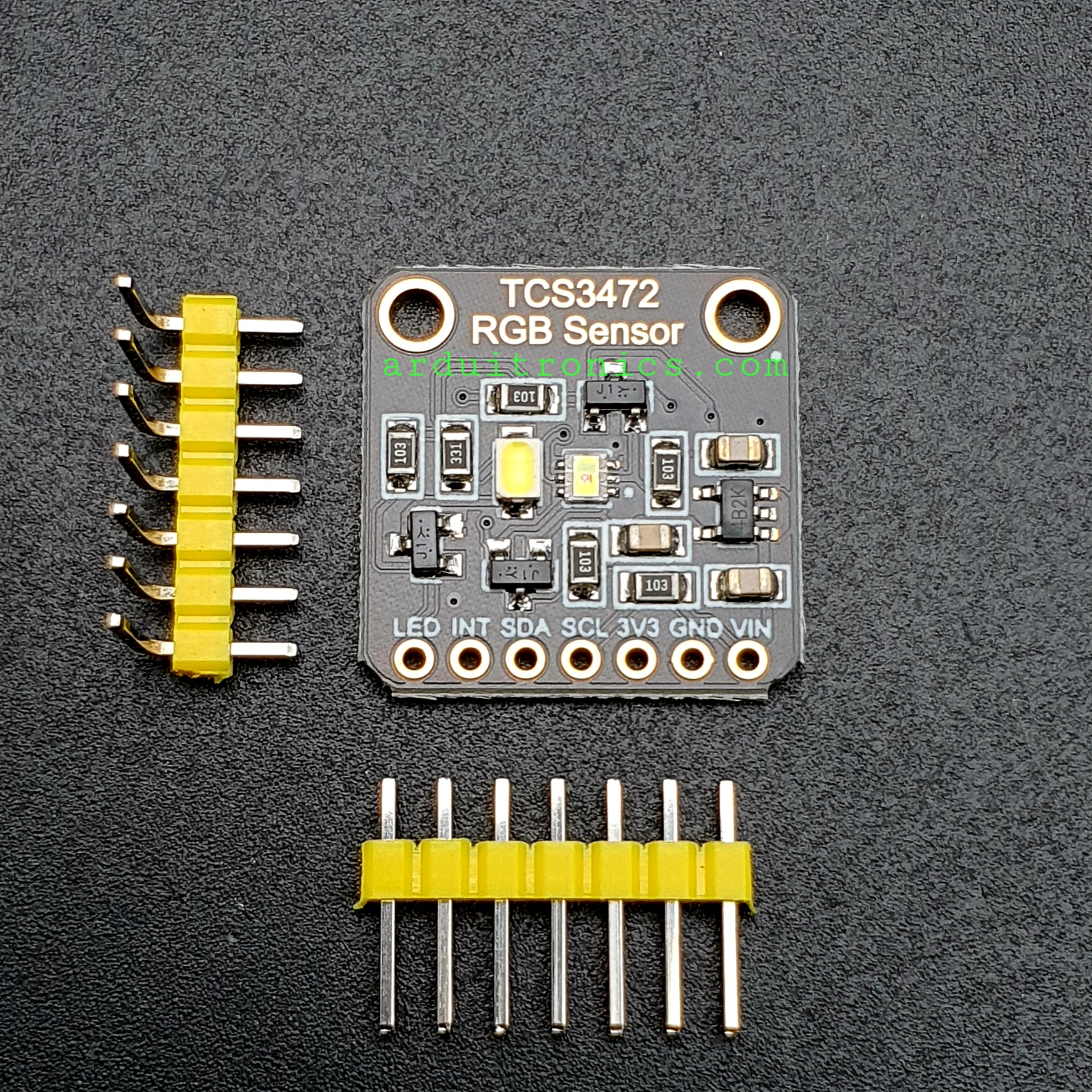 RGB Color Sensor (TCS3472) Black PCB เซ็นเซอร์ตรวจจับสี สำหรับ Arduino