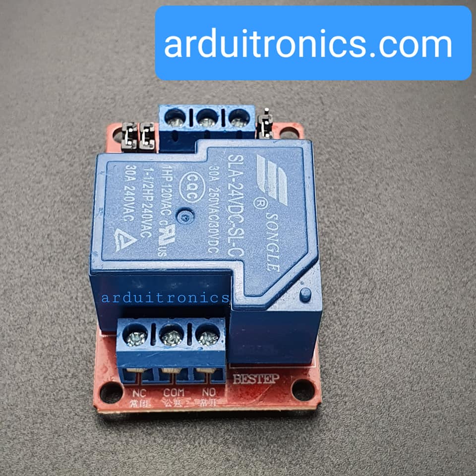 30A 24VDC Power Relay Coil ( High/Low Level Trigger ) Newer Version