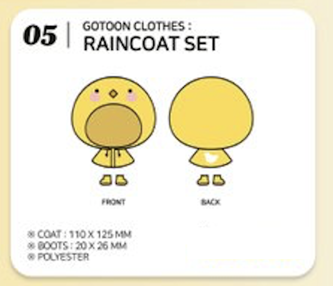 GOT7 - GOTOON BY GOT7 SUMMER STORE OFFICIAL MD - Gotoon Clothes: Raincoat Set พร้อมส่ง