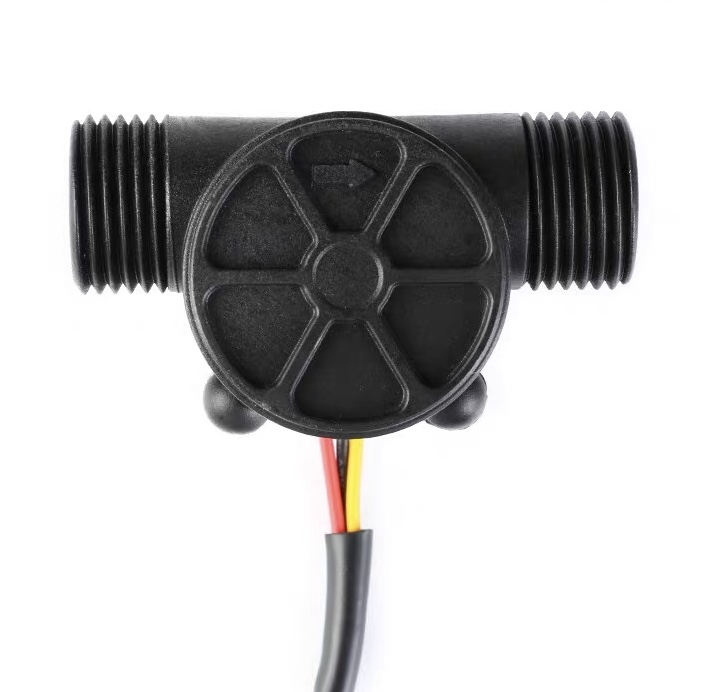 Water Flow Sensor 1-30L/min แรงดันไม่เกิน 1.75MPa ขนาดท่อ 1/2" (YF-S201B/YF-S201) สีดำ