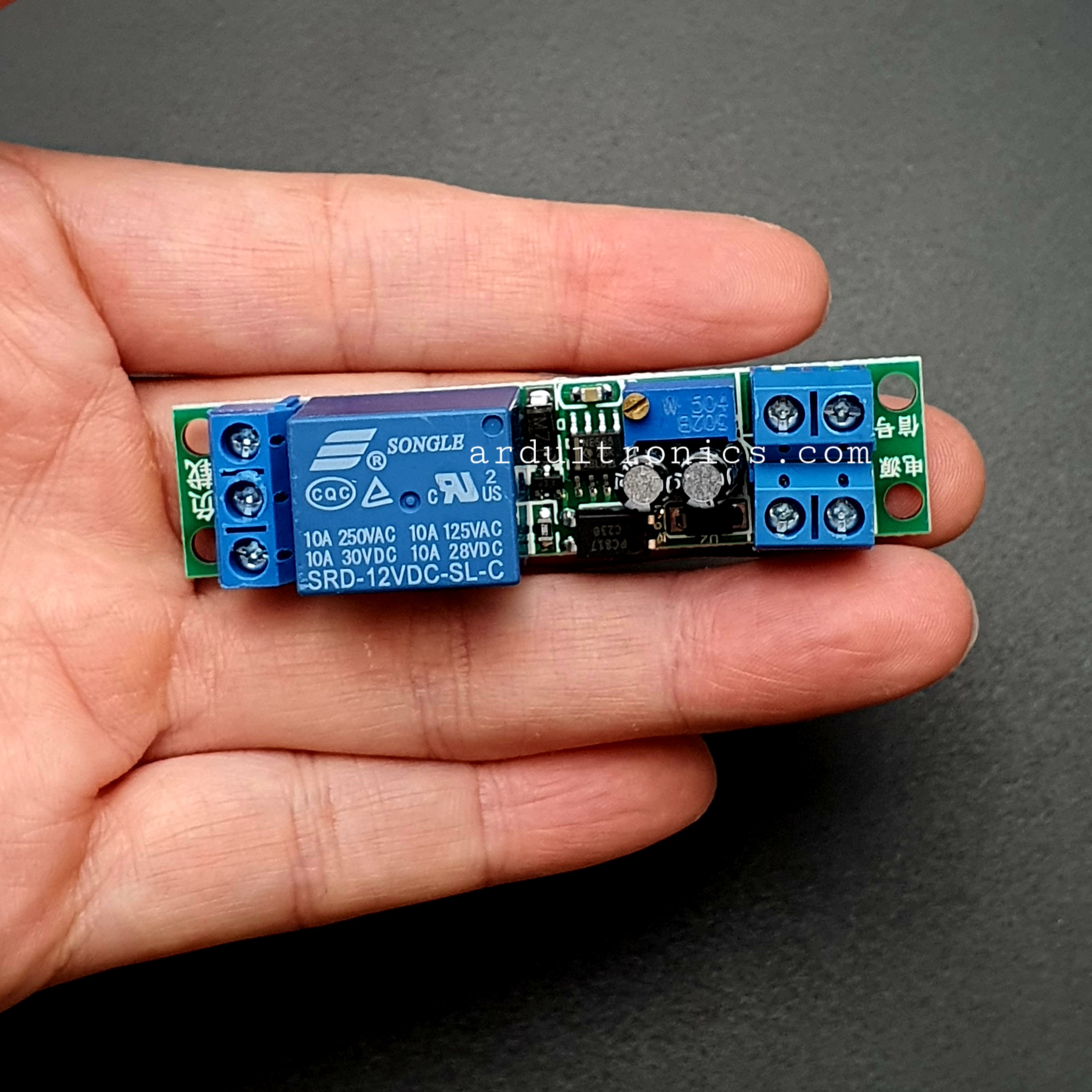 รีเลย์ หน่วงเวลา เปิด 12V Time Delay Relay Module 1-25 วินาที Fixed DC 12V (PCB เขียว)