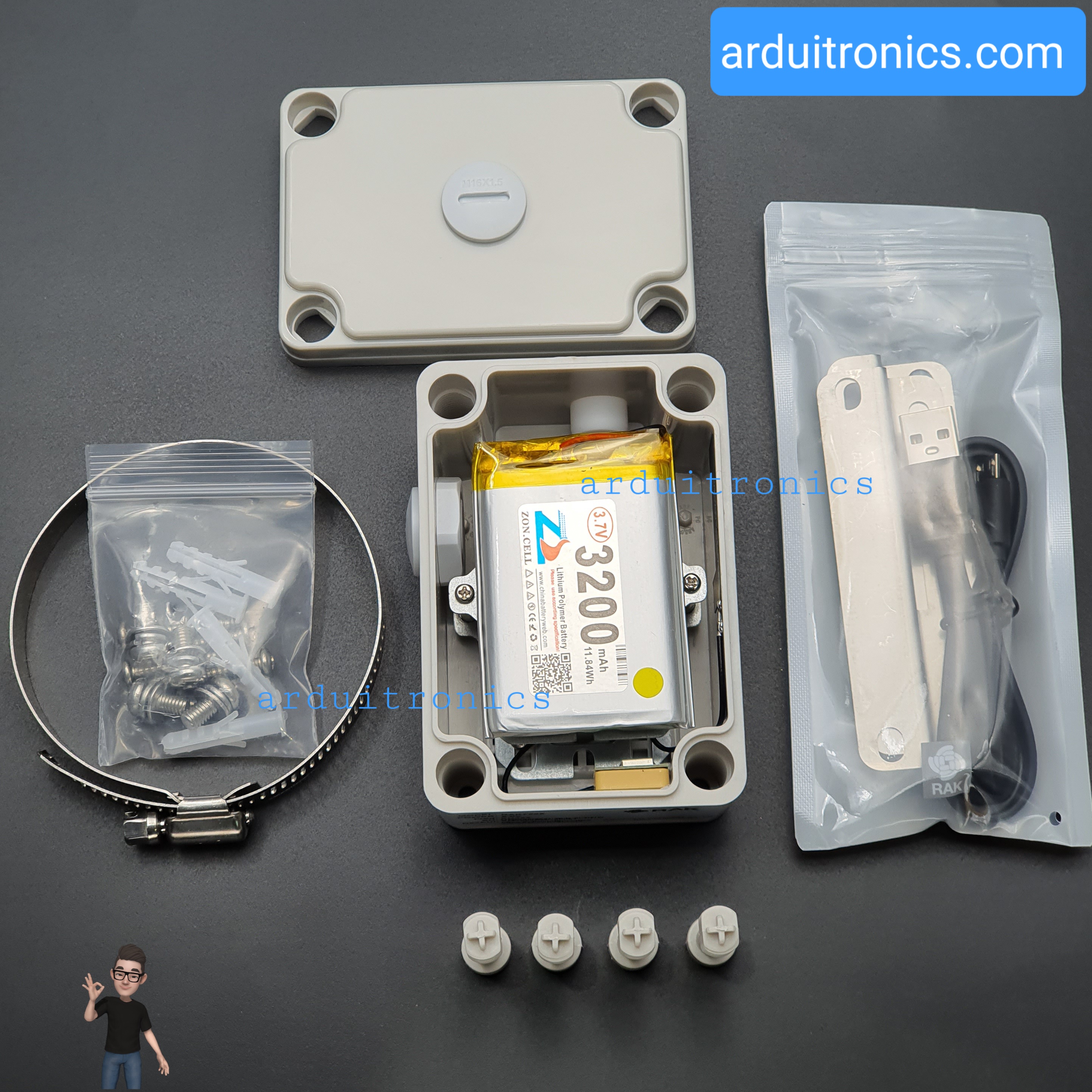 LoRa GPS Tracker Node RAK7205 - AS923 Outdoor and Waterproof Housing without Solar Panel