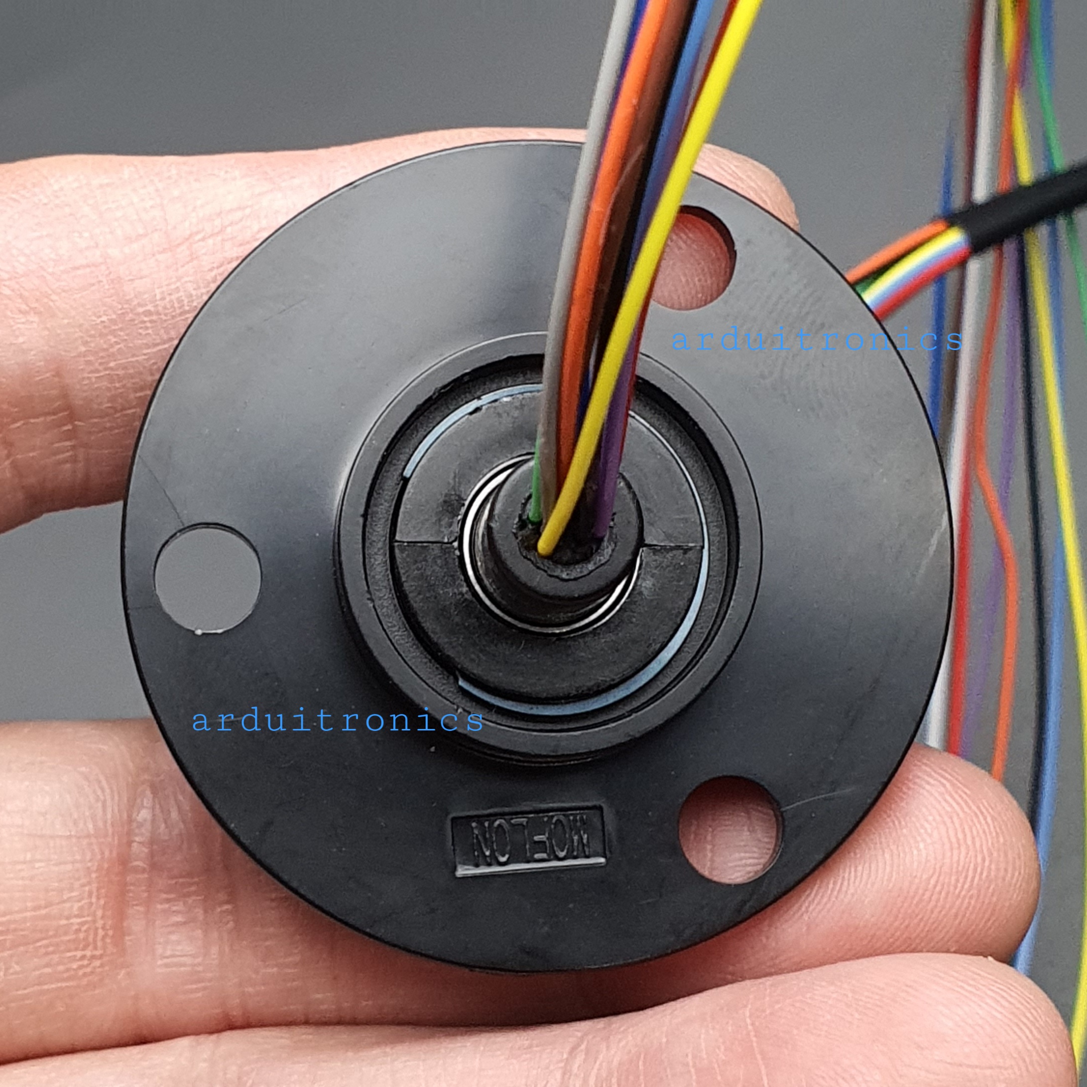 Slip Ring with Flange - 22mm Diameter, 12 Wires, Max 240V @ 2A