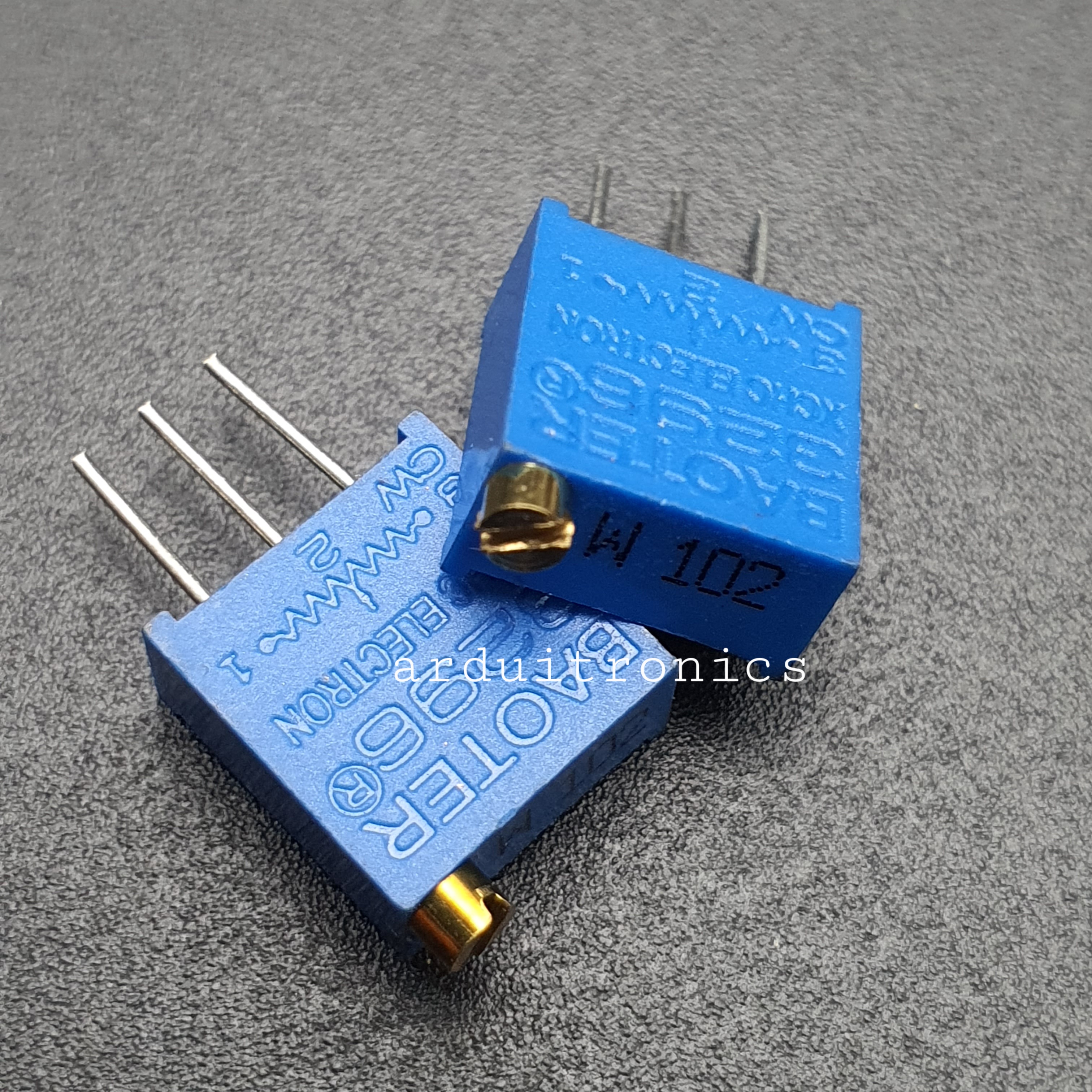 ตัวต้านทานปรับค่าได้ แบบละเอียดหมุน 25 รอบ Trimpot 1K Potentiometer Trimpot 25 Turns Top-adjust 1K (102)