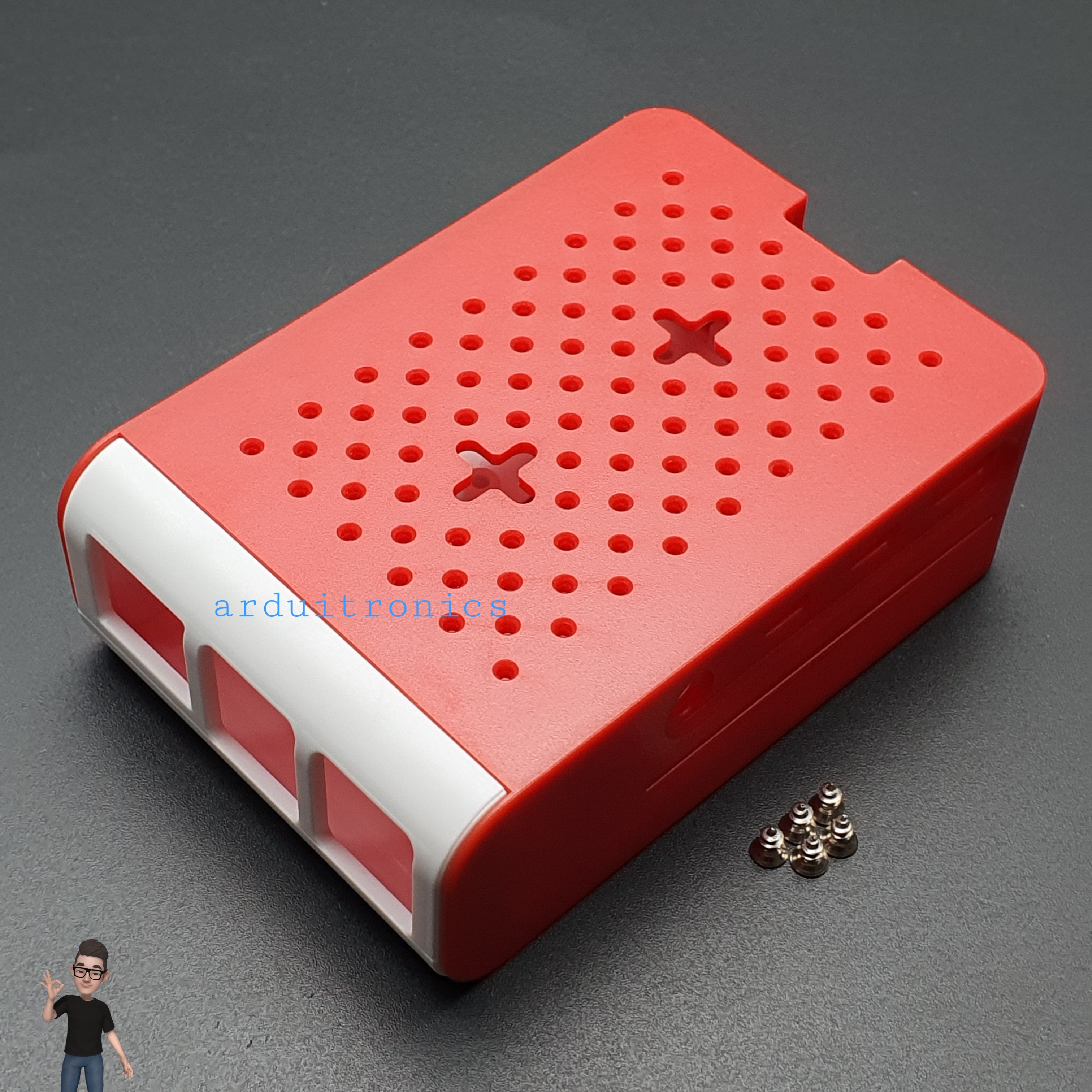Raspberry Pi 4B Case (White & Red Color) สีขาวแดง