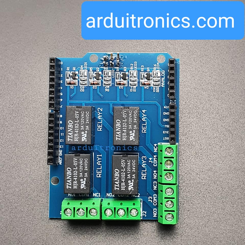 4 Channel Relay Shield for Arduino รีเลย์ 4 ช่อง