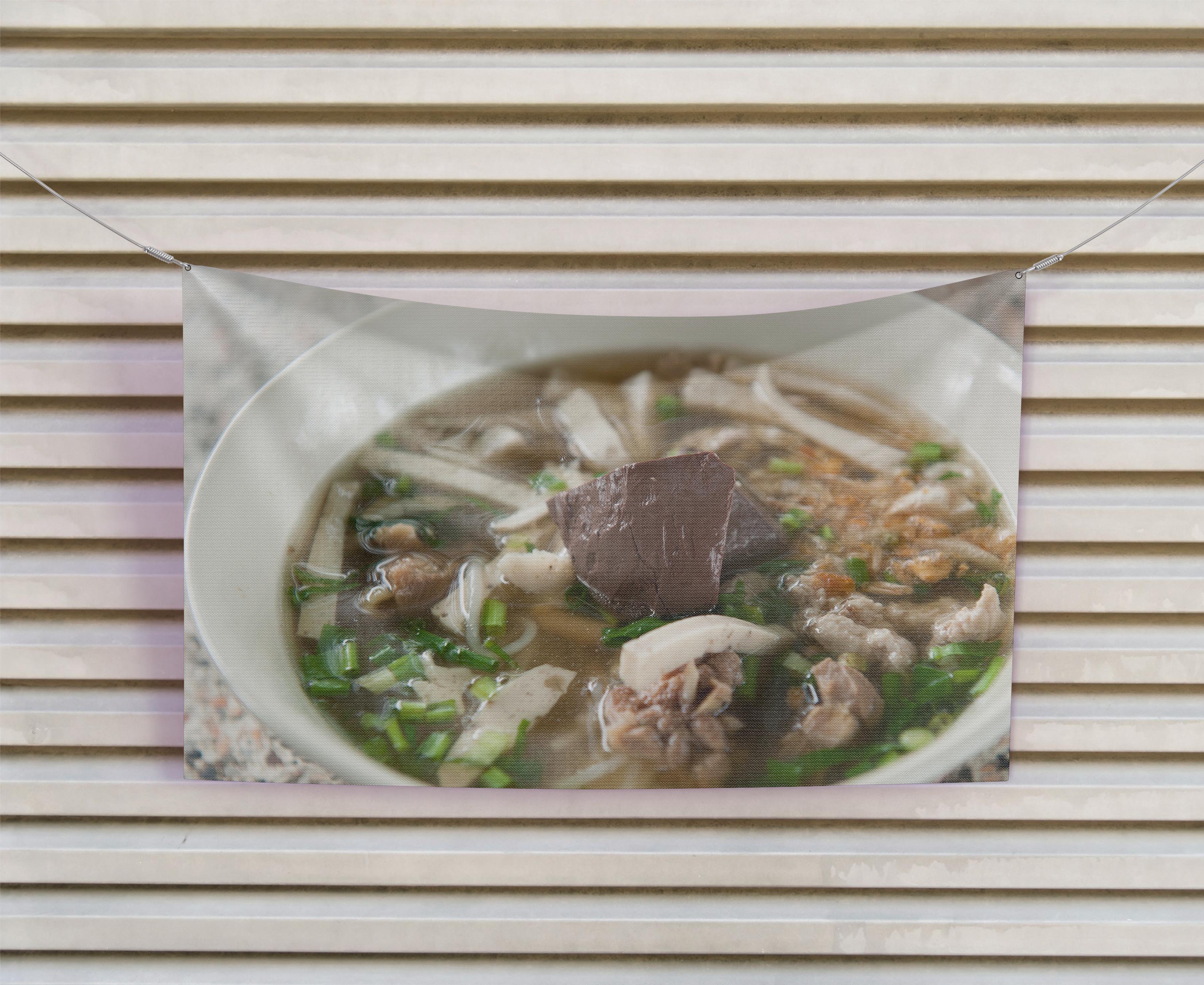 ป้ายผ้า ก๋วยจั๊บญวณ (มีของแถม) ผ้าพิมพ์ลาย ทนแดด ทนฝน แบรนด์ไทย รับประกัน