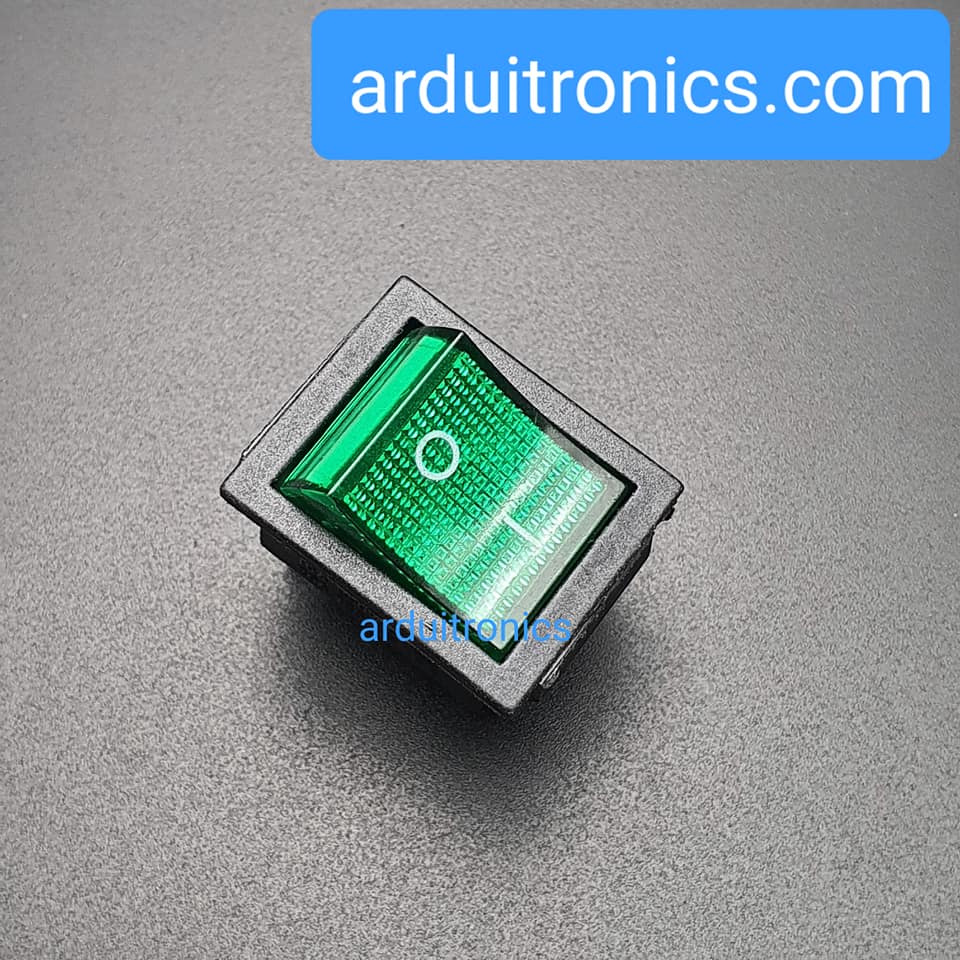 สวิตช์เปิดปิด KCD4 250VAC 15A High Current Switch 15A 250VAC สีเขียว