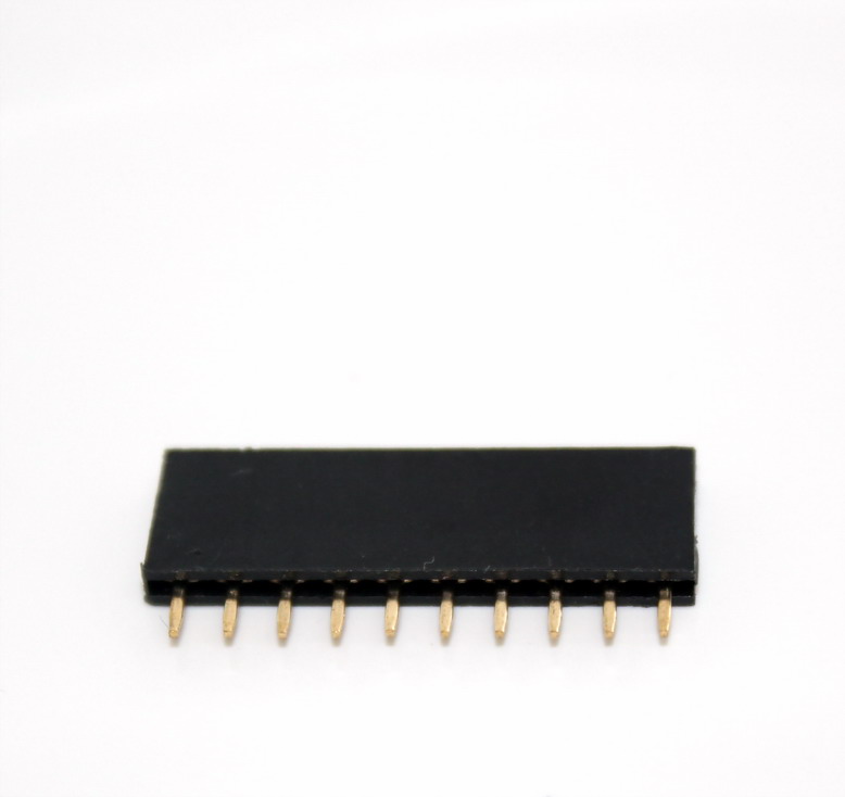 [Black] 1X10 Pin Single Row Female Header 2.54mm Pitch Straight Pin Square (จำนวน 1 ชิ้น)