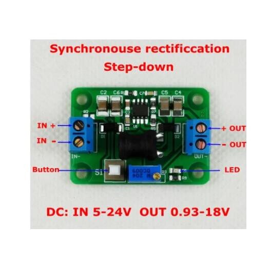 โมดูล Step down LM2596 แปลงไฟ 4.75 - 24V เป็น 0.93 - 18V กระแสต่อเนื่อง 2.5A ประสิทธิภาพ 96.7%