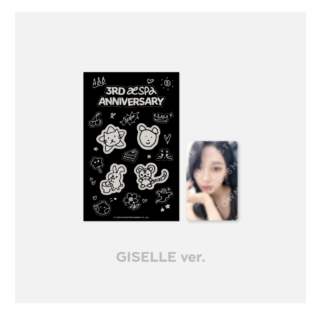 aespa -aespa Debut 3rd Anniversary MD -Sticker & Photocard set แบบ Giselle