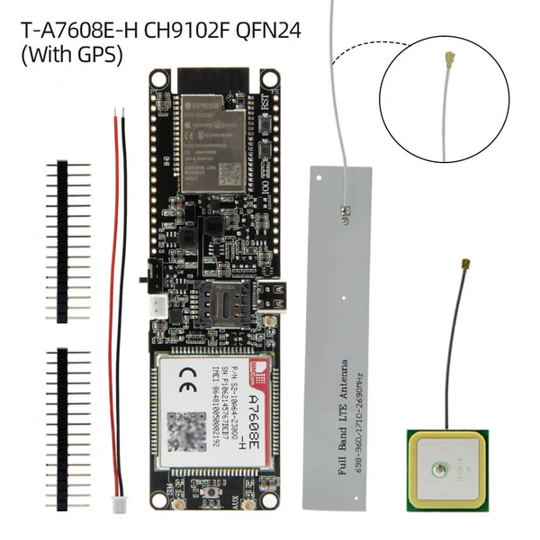 LILYGO T-A7608E-H (WiFi, BT, 3G/4G) with GPS พร้อมรางถ่าน 18650