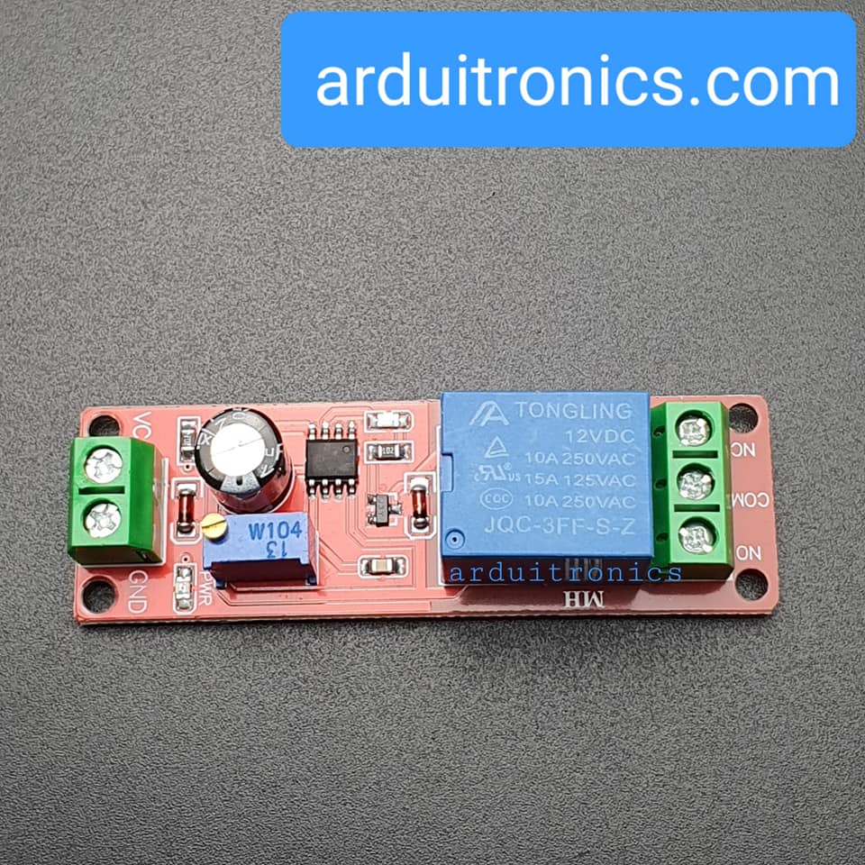 รีเลย์ หน่วงเวลา เปิด 12V Time Delay Relay Module 1-10s Fixed DC 12V NE555