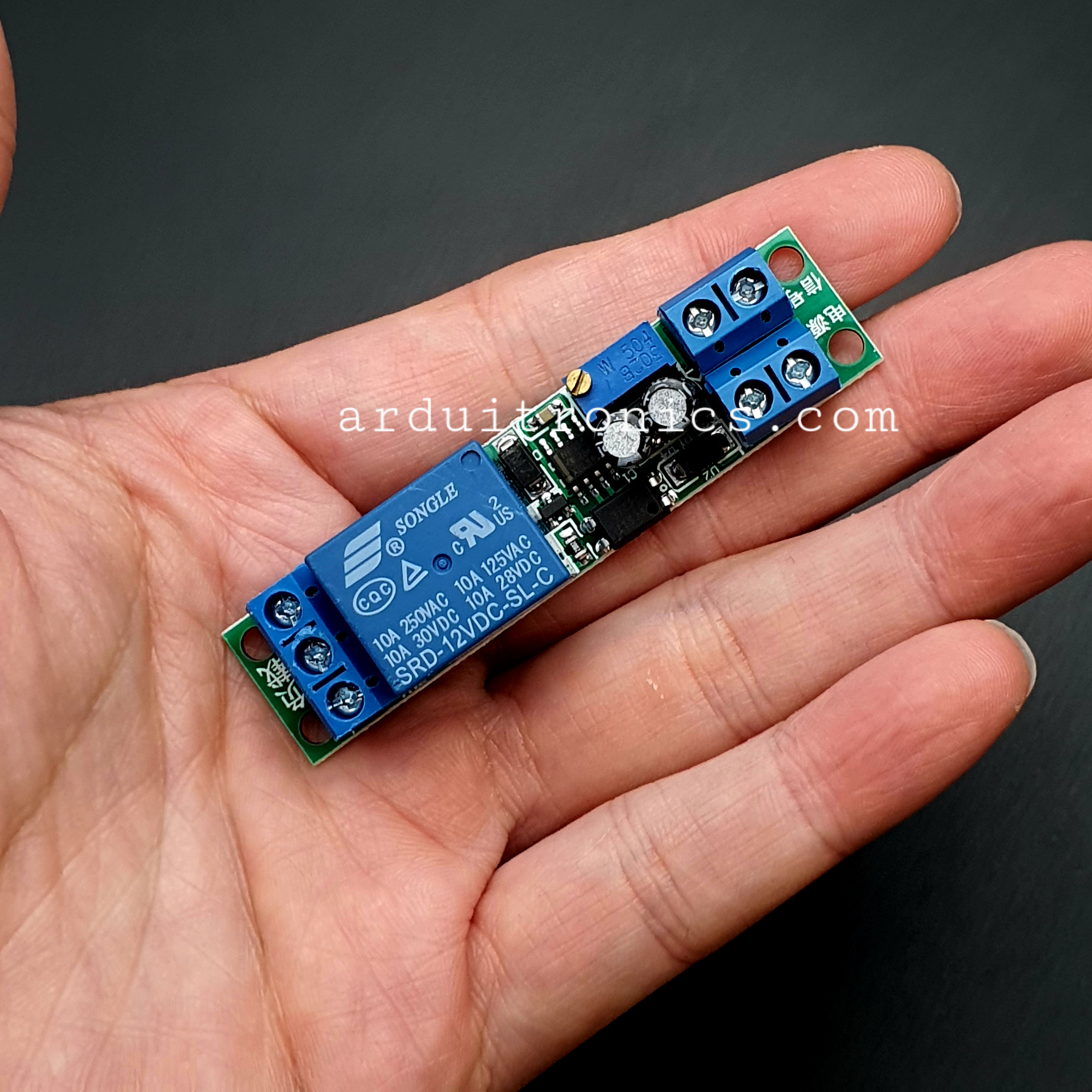 รีเลย์ หน่วงเวลา เปิด 12V Time Delay Relay Module 1-25 วินาที Fixed DC 12V (PCB เขียว)