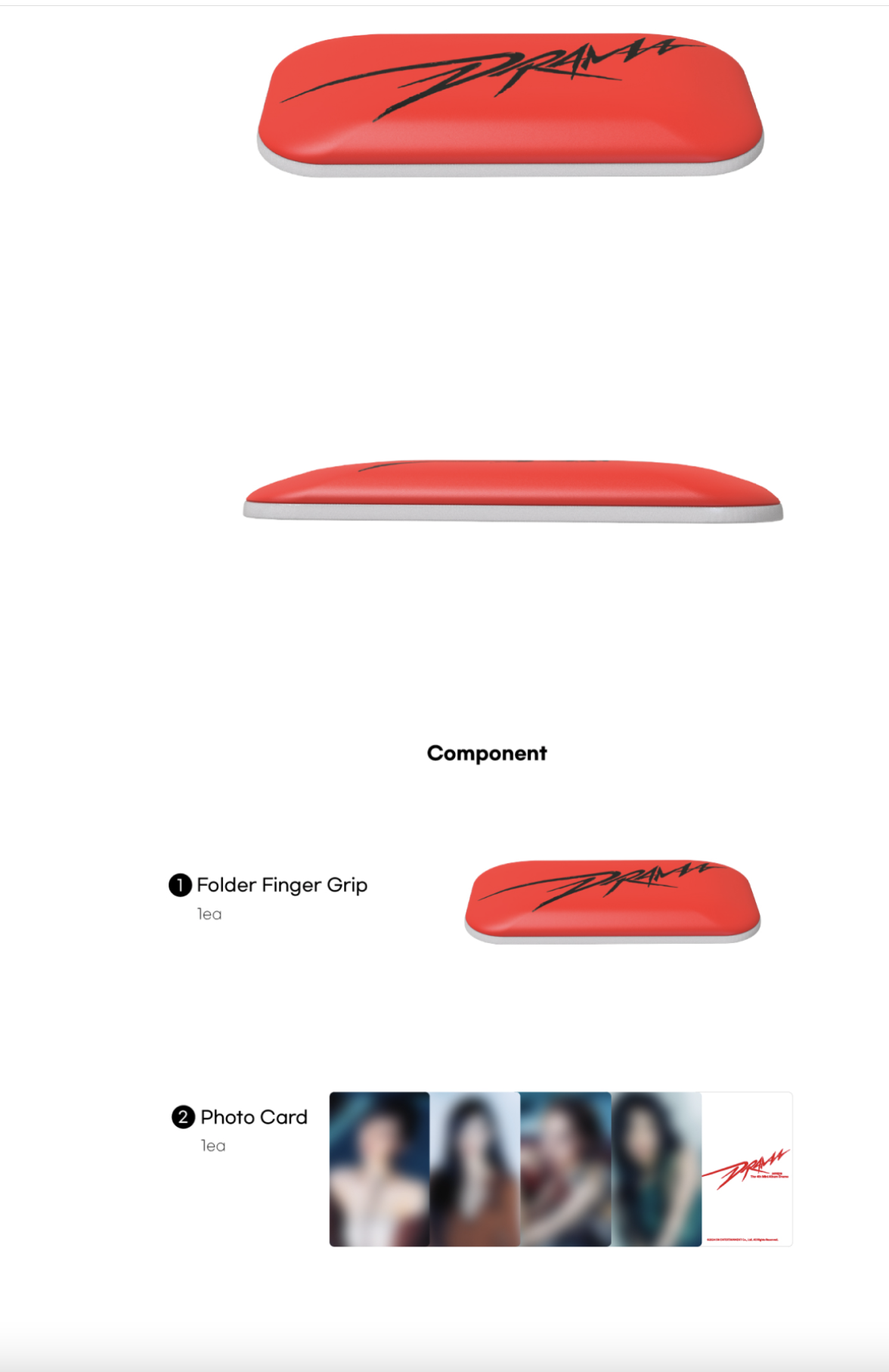 aespa -aespa The 4th Mini Album - 'Drama’ WHITE Ver. MD - Folder Finger Grip - ระบุชื่อที่ต้องกา