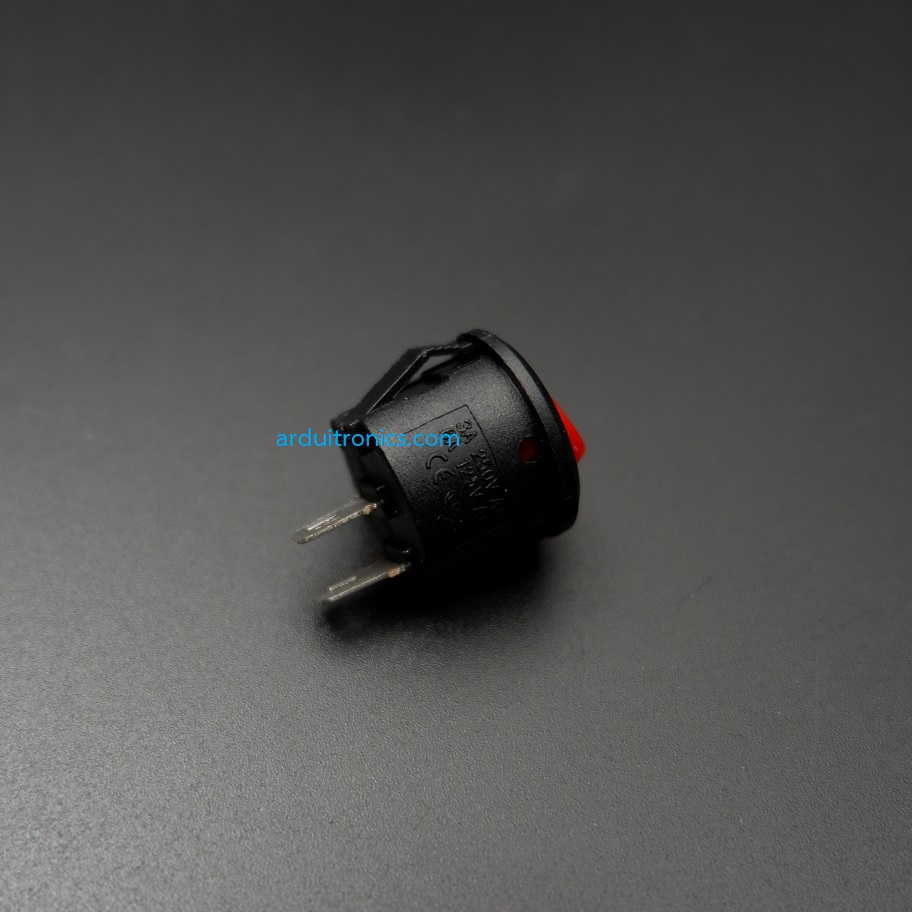 สวิตช์ไฟเปิด/ปิด Round Diameter 15mm/Outside diameter 16.5mm 3A 250V 2 ขา KCD1 - สีดำ-แดง