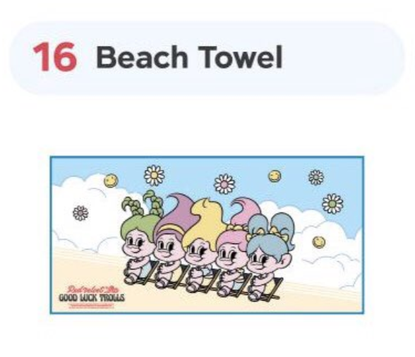 Red Velvet -Red Velvet Loves GOOD LUCK TROLLS Pop-up Store Goods - Beach Towel