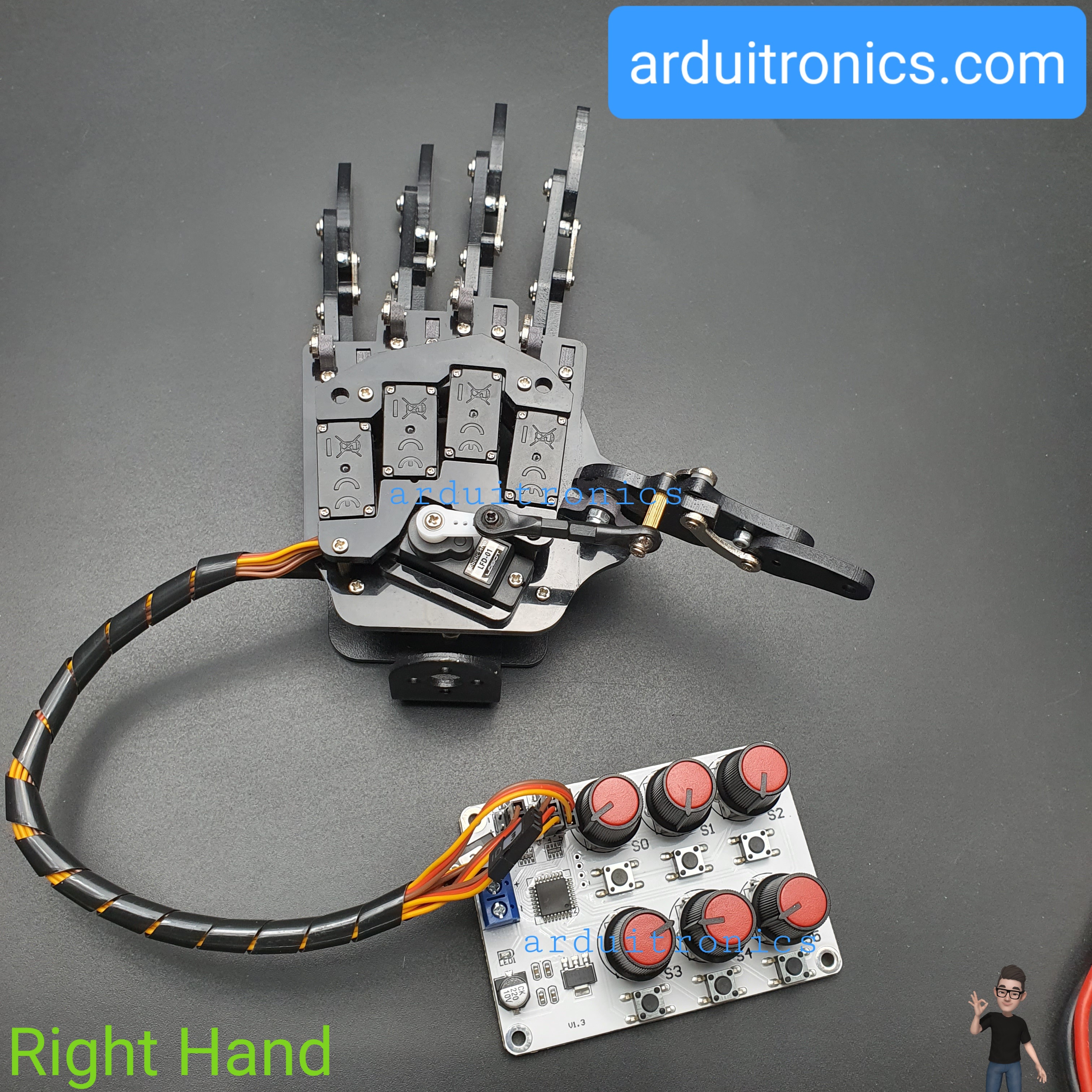 Robot Hand (Right) Kit ประกอบให้แล้วพร้อมใช้