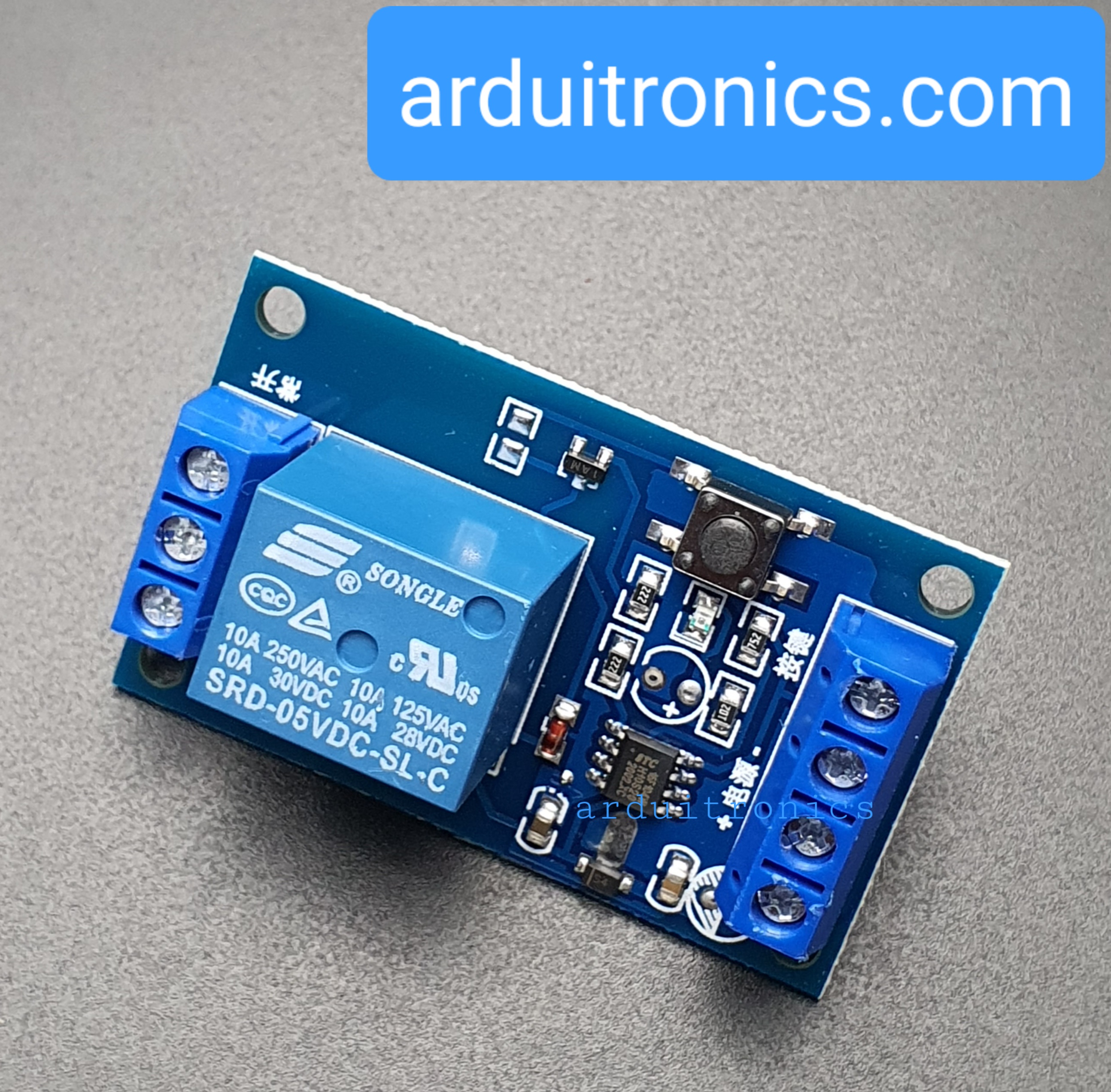 1 Channel Relay Module 5V 10A with on-off Switch ( HCW-M02 ) รีเลย์โมดูล 5V 10A พร้อมสวิทช์เปิด/ปิด
