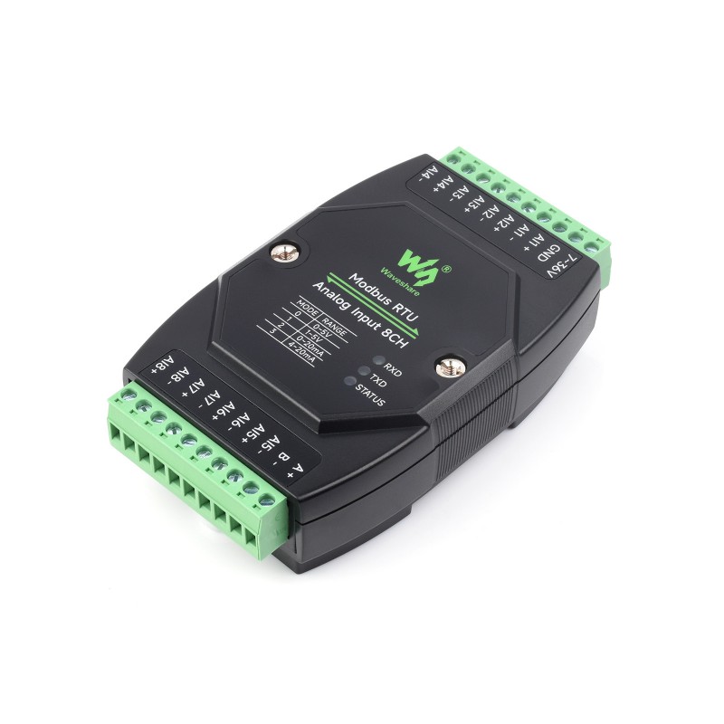 Industrial 8-Ch Analog Acquisition Module, 12-bit High-precision, Supports Voltage And Current Acquisition (Default Current Mode 0-20mA) (ของแท้จาก Waveshare)