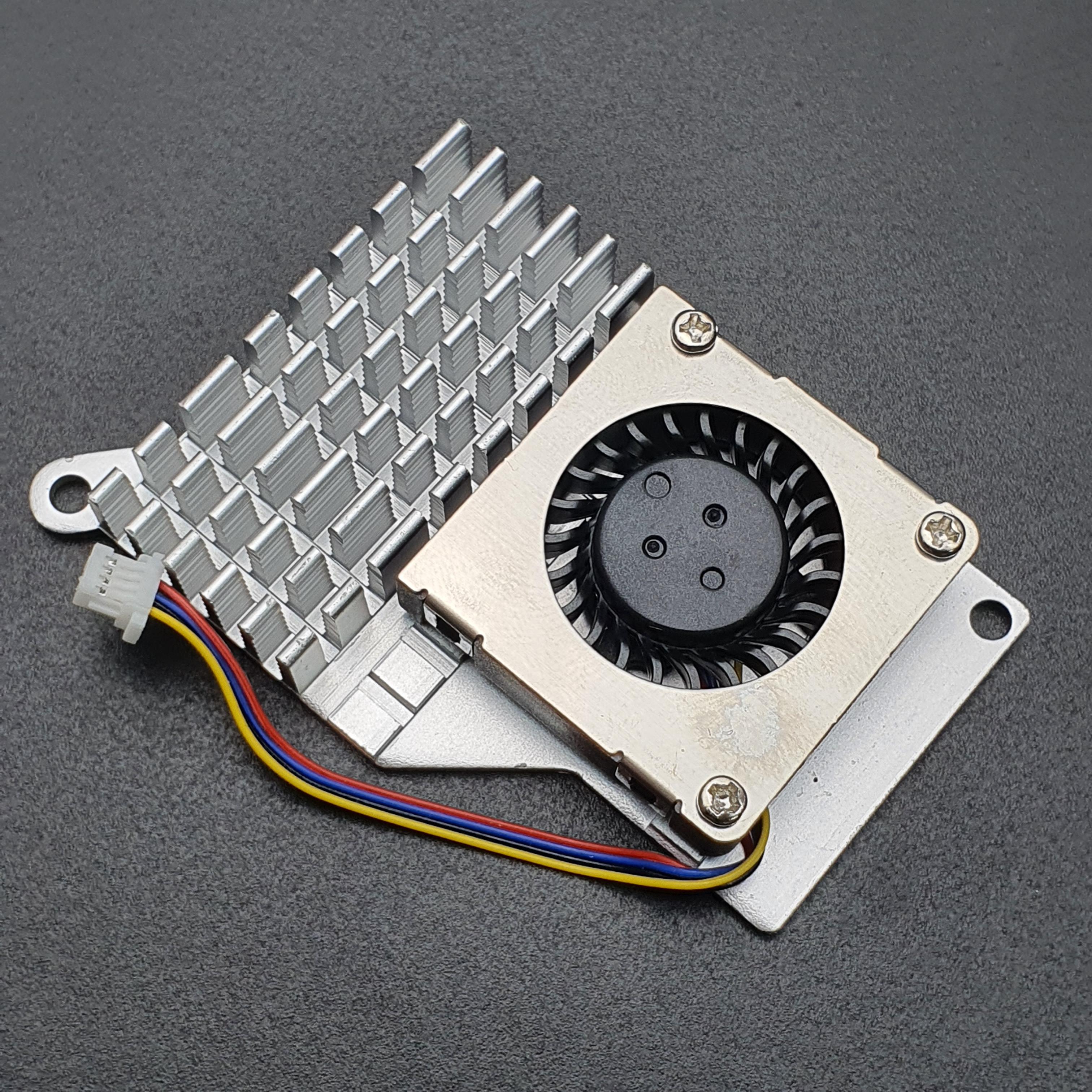 Raspberry Pi 5 Active Cooling Fan With Aluminum Radiator Heat Sink - สีเงินและพัดลมสีดำ
