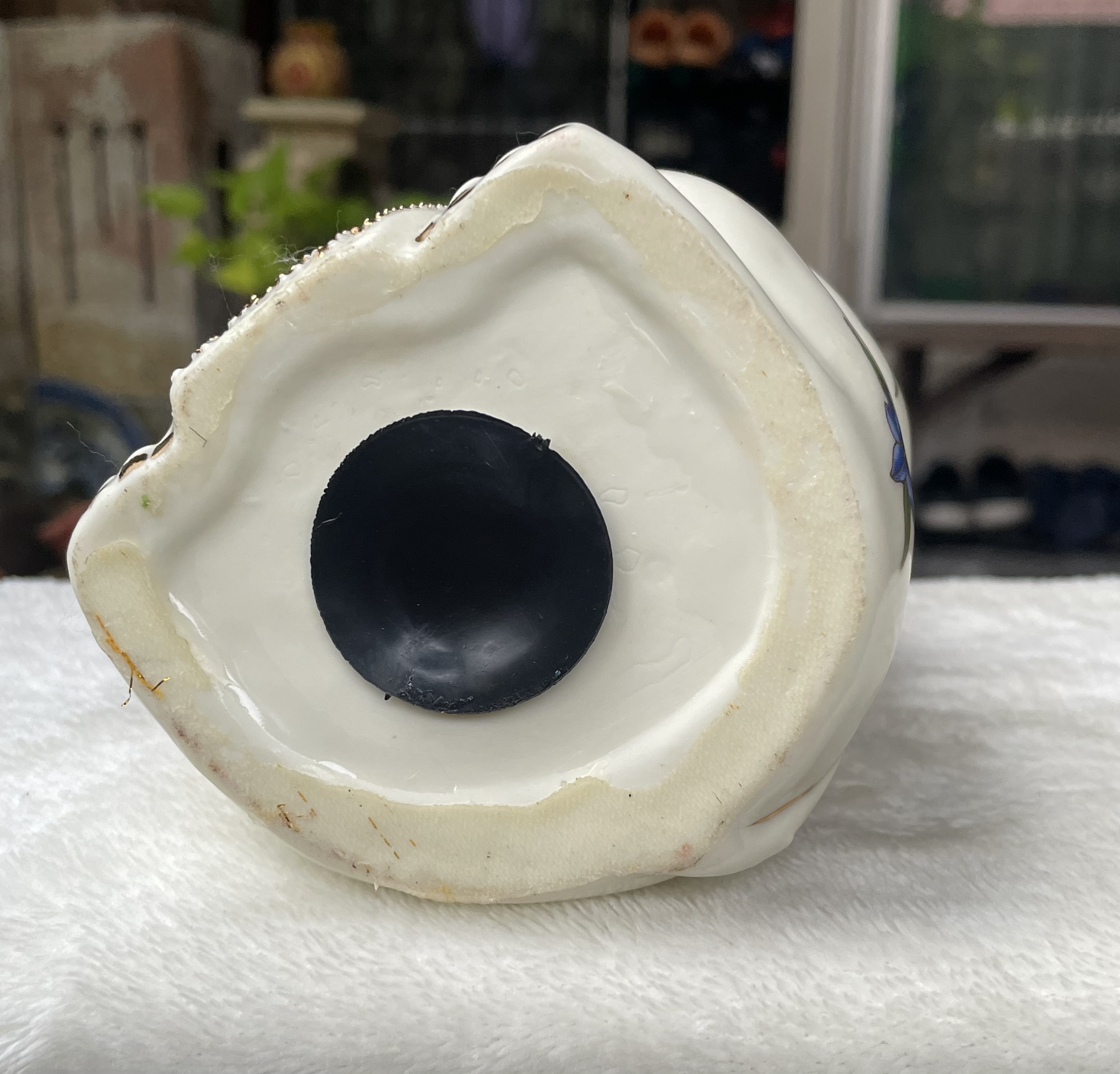 ￼เก็บใหม่ แมวกวักนำโชค มาเนกิเนะโกะ Vintage Maneki-Neko Cream Gold Lucky Beckoning Cat Coin Bank Ceramic