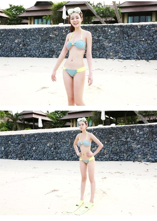 ***พร้อมส่ง***บิกินี่ชุดว่ายน้ำทูพีซ two-piece สวยเหมือนแบบค่ะ