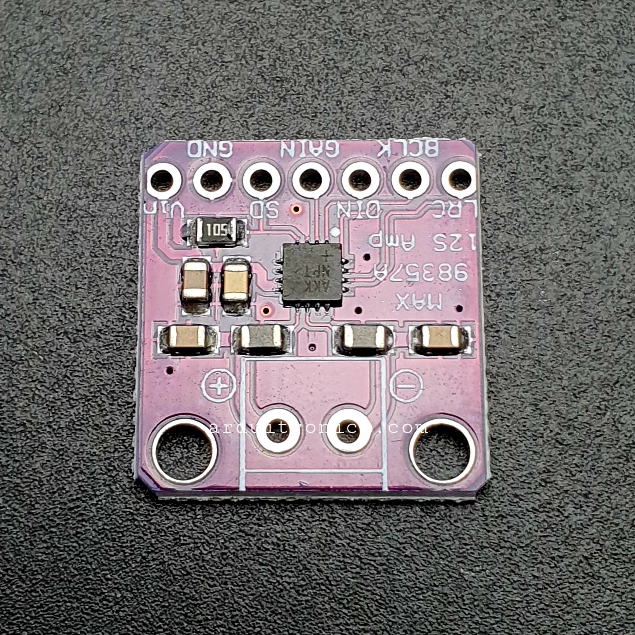 MAX98357 Amplifier Breakout Interface I2S Class D Module For ESP32 Raspberry Pi (แบบยังไม่ได้บัดกรี) PCB สีม่วง