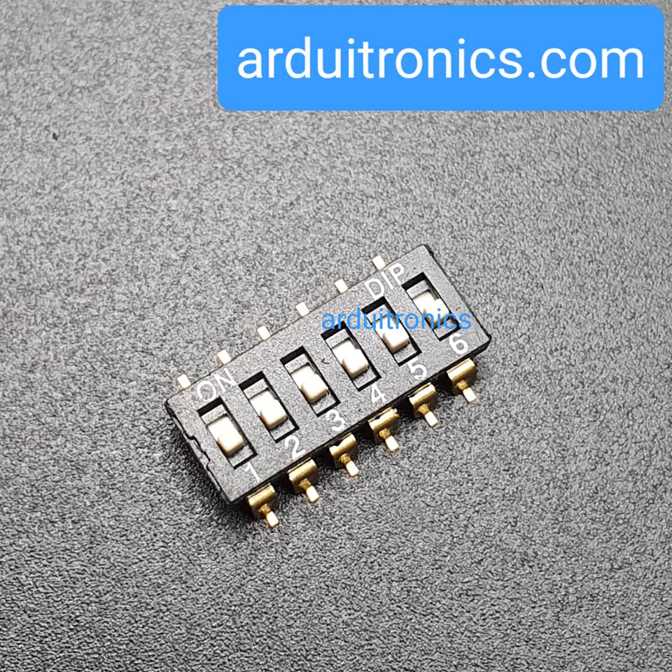 SMD DIP Switch 2.54mm Black SMD สวิตช์ 6P