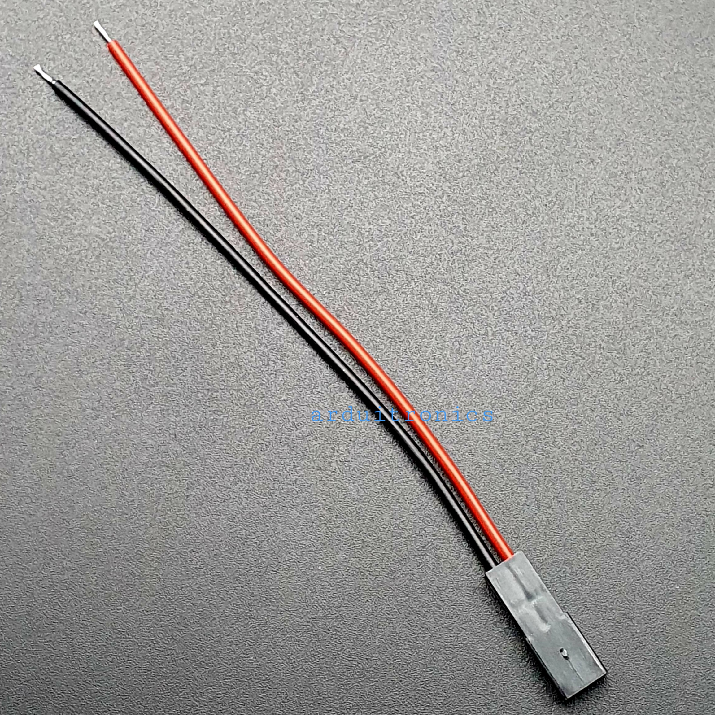 JST Connector 2Pin Plug Female สายต่อ JST ตัวเมีย พร้อมสายไฟยาว 10cm - Black