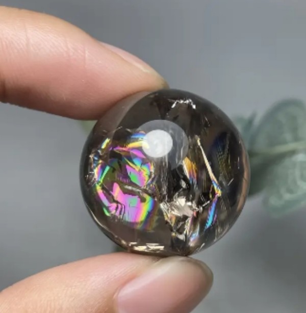 ลูกบอลคริสตัลควอตซ์สีรุ้ง สำหรับตกแต่ง การทำสมาธิ