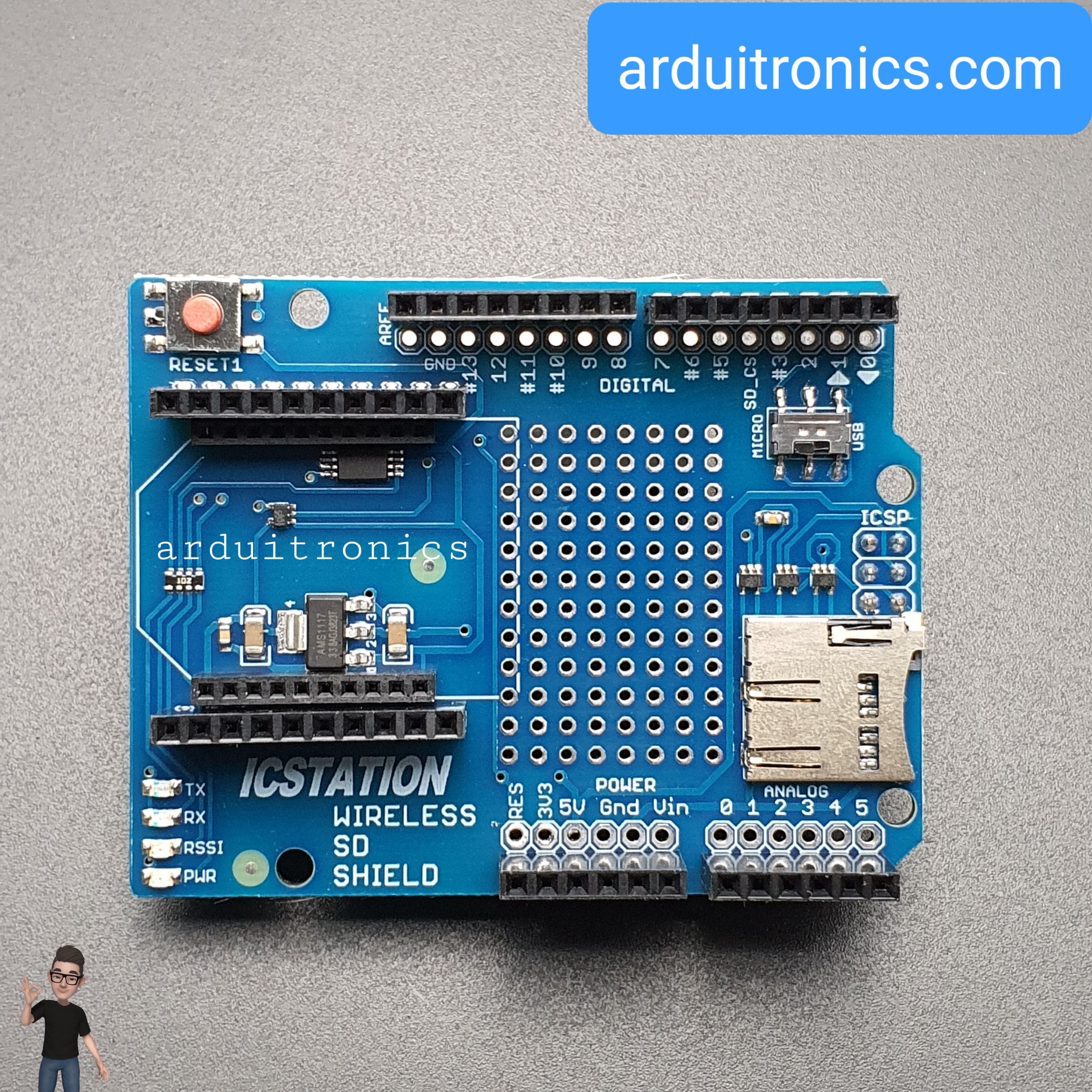 Arduino Wireless Shield Arduino Wireless Proto Shield With SD Card Slot