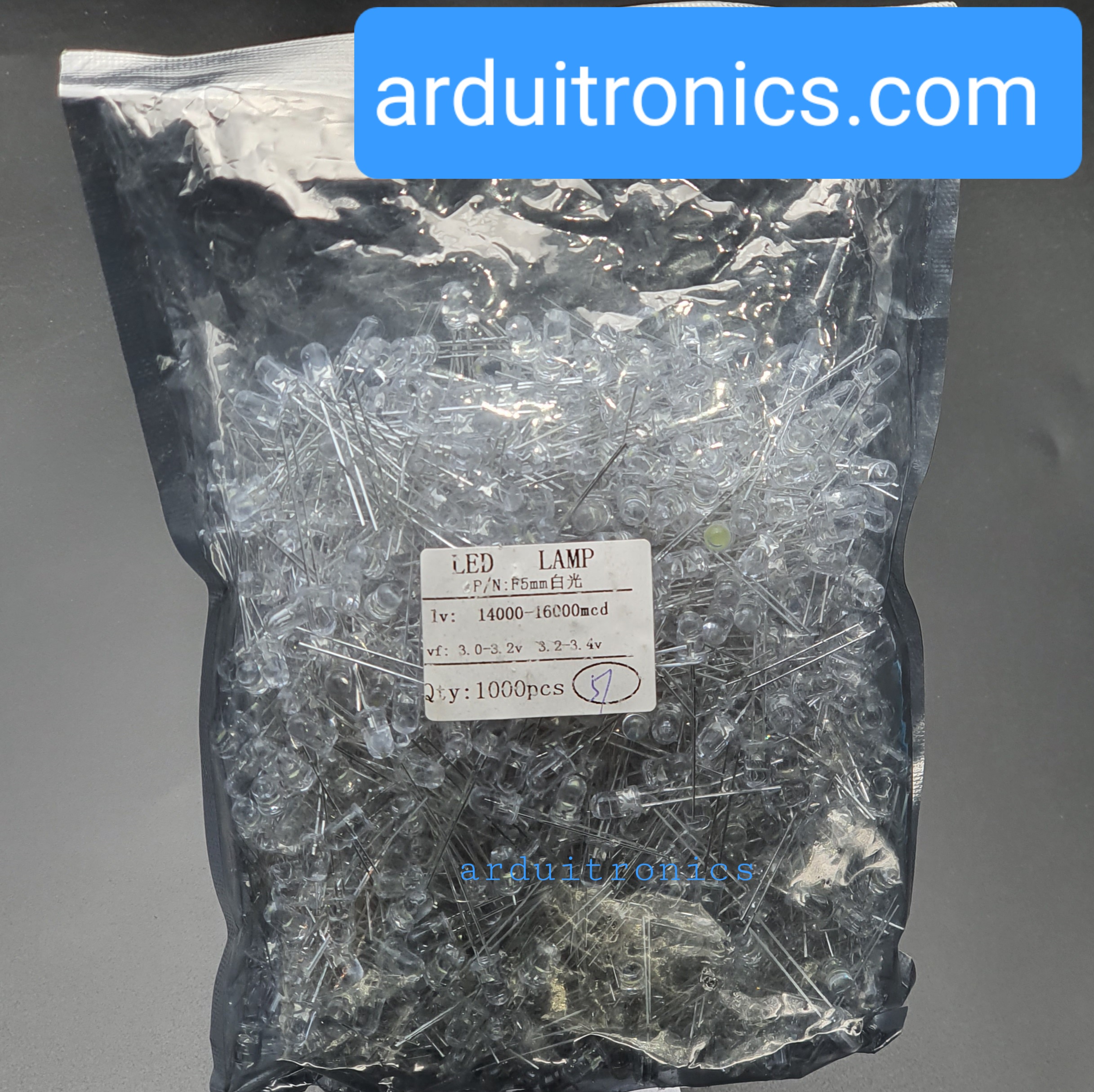 5mm White LED (1,000 หลอด)