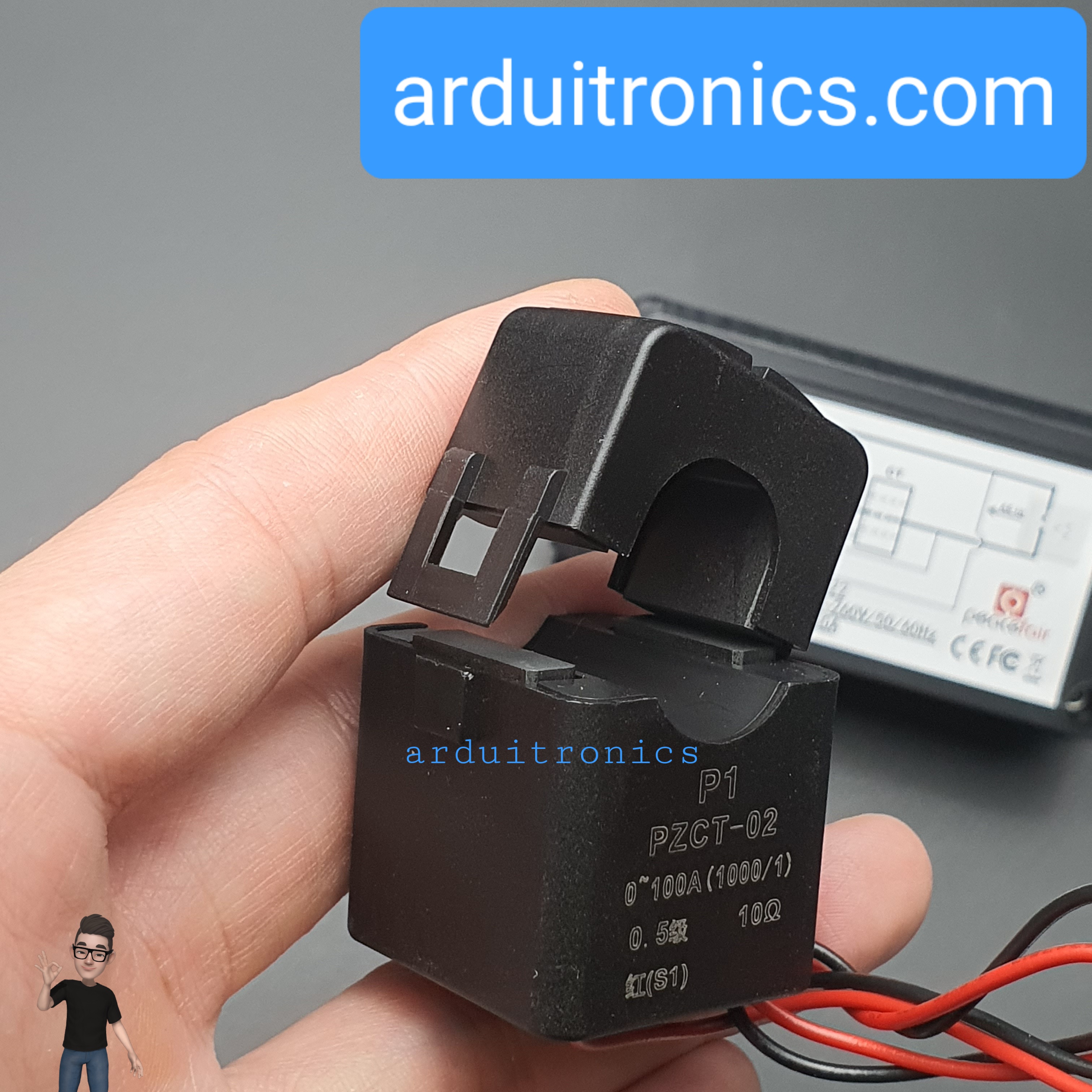 PZEM-022 100A AC Digital Power Meter มิเตอร์วัดการใช้พลังงาน + with open/close Current Transformer (CT)