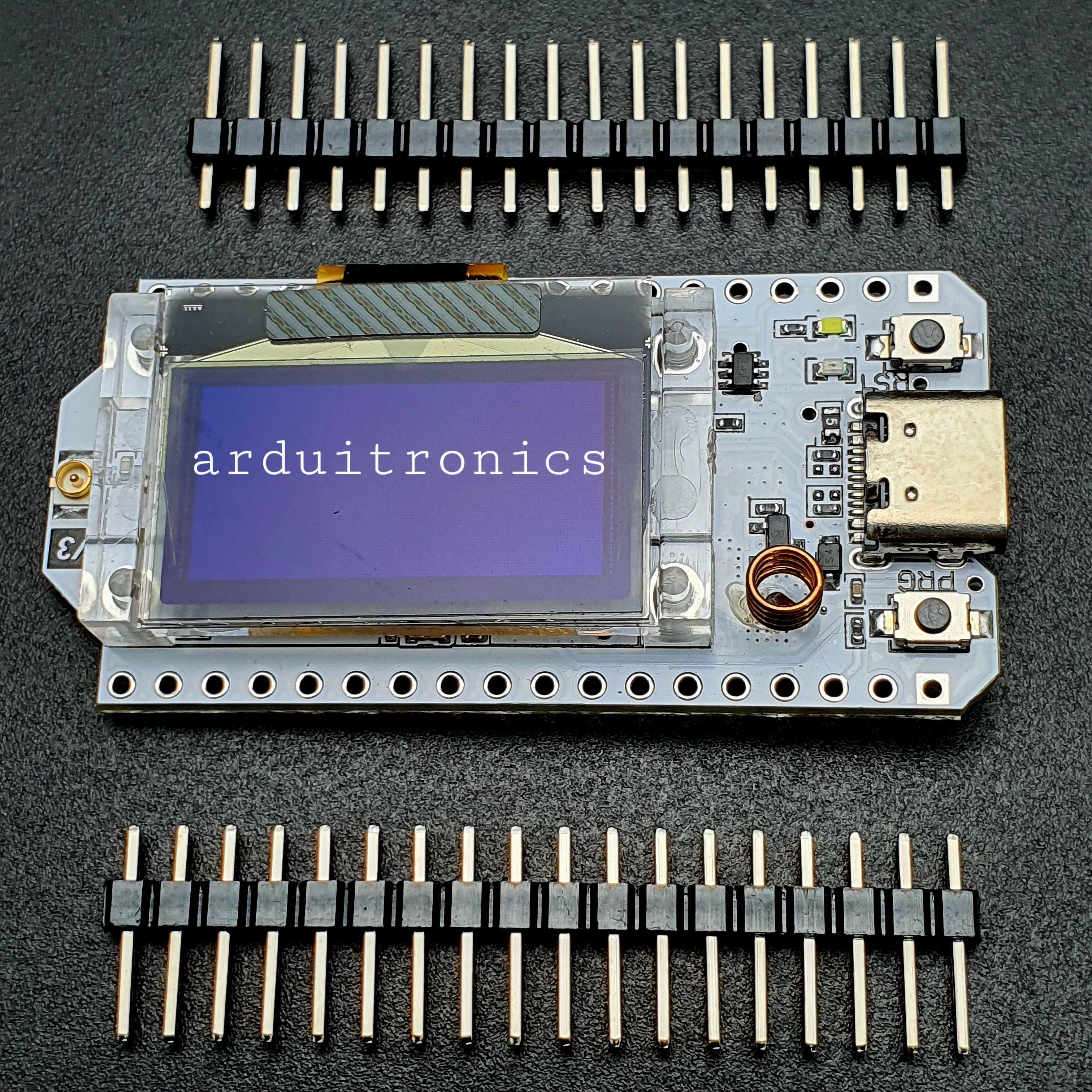 [Upgraded Version] LoRa 433MHz SX1262 + WiFi ESP32 + OLED 0.96" - พร้อมสายอากาศ (PCB ขาว)