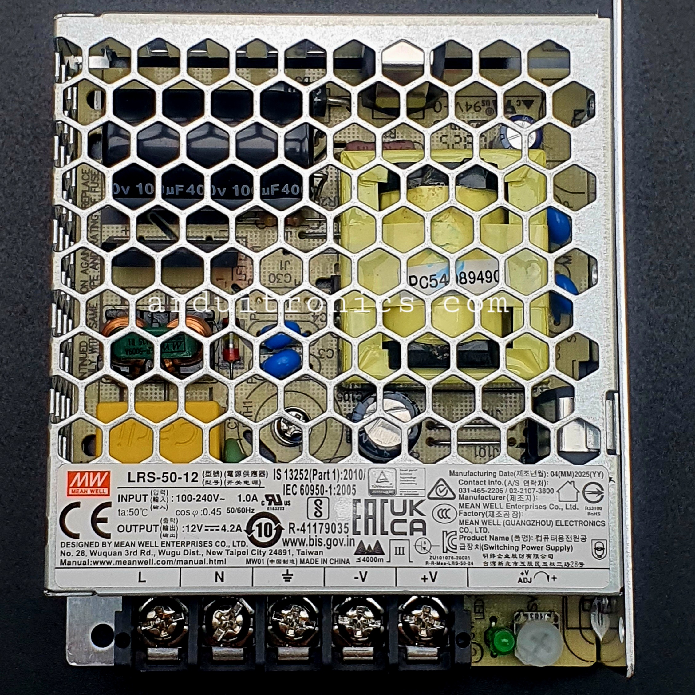 Switching Power Supply 12V 4.2A 50W (MEAN WELL LRS-50-12)