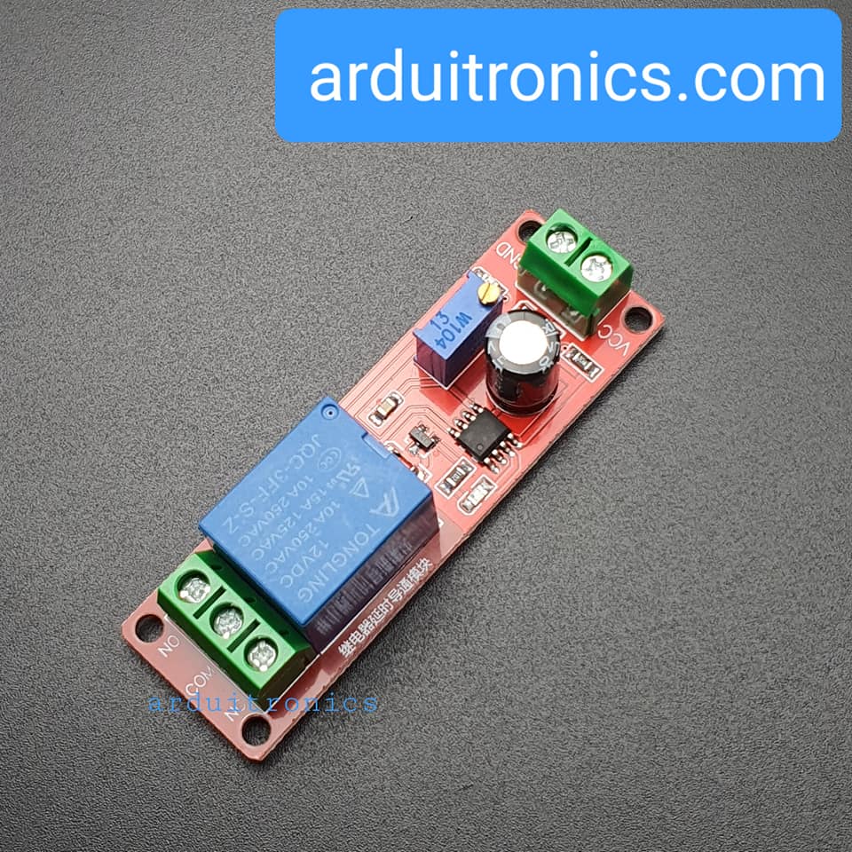 รีเลย์ หน่วงเวลา เปิด 12V Time Delay Relay Module 1-10s Fixed DC 12V NE555