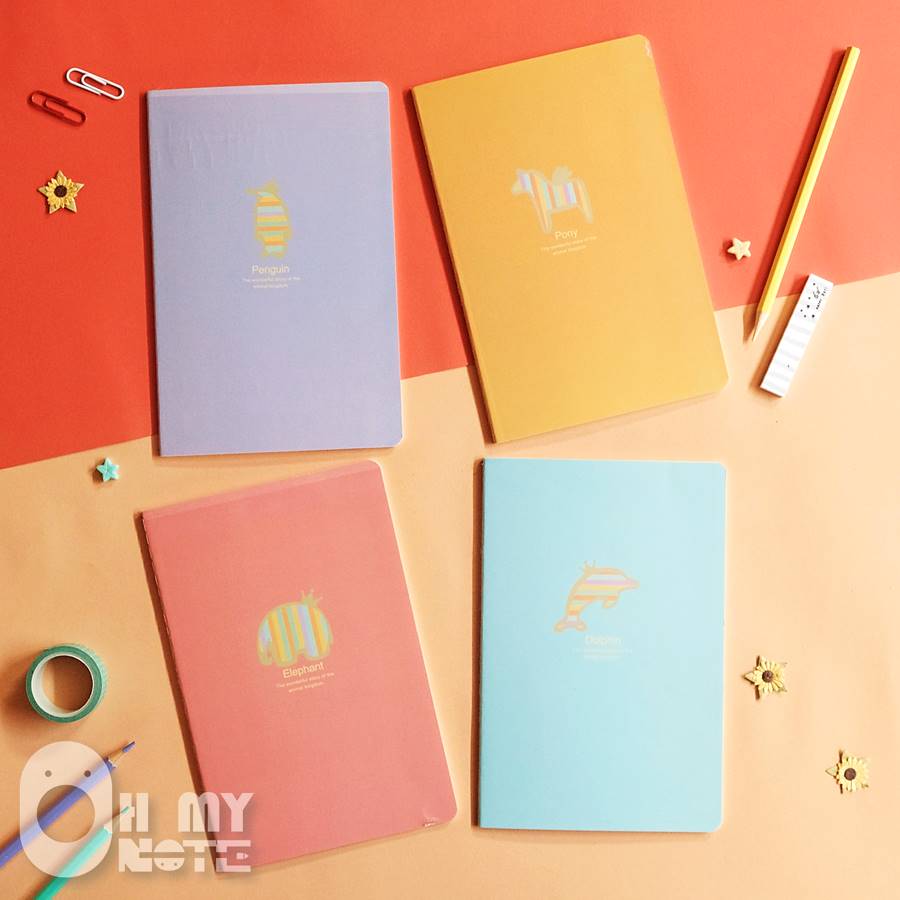 Ohmynote สมุดโน้ตน่ารักขนาด A5 สไตล์เกาหลี ชุด Rainbow Animal